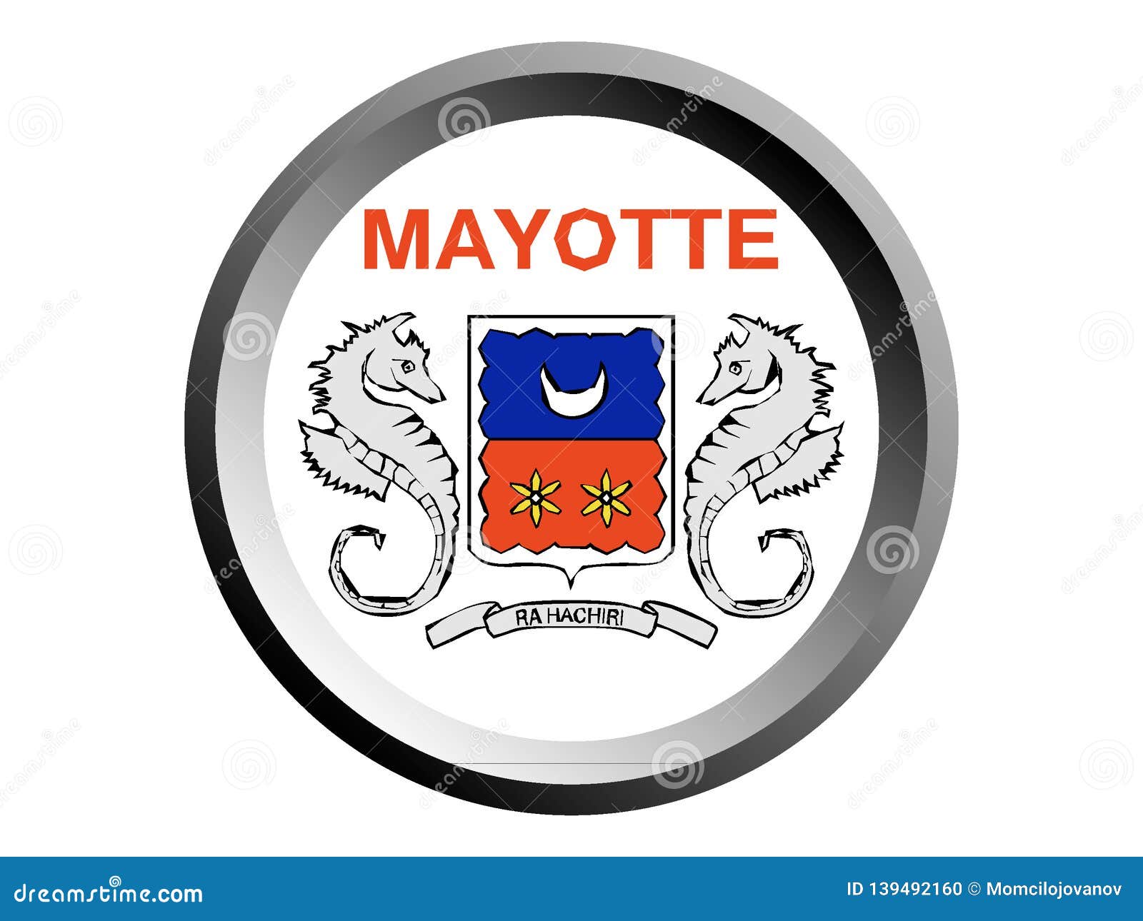3D Round Flag of Mayotte stock vector. Illustration of canada