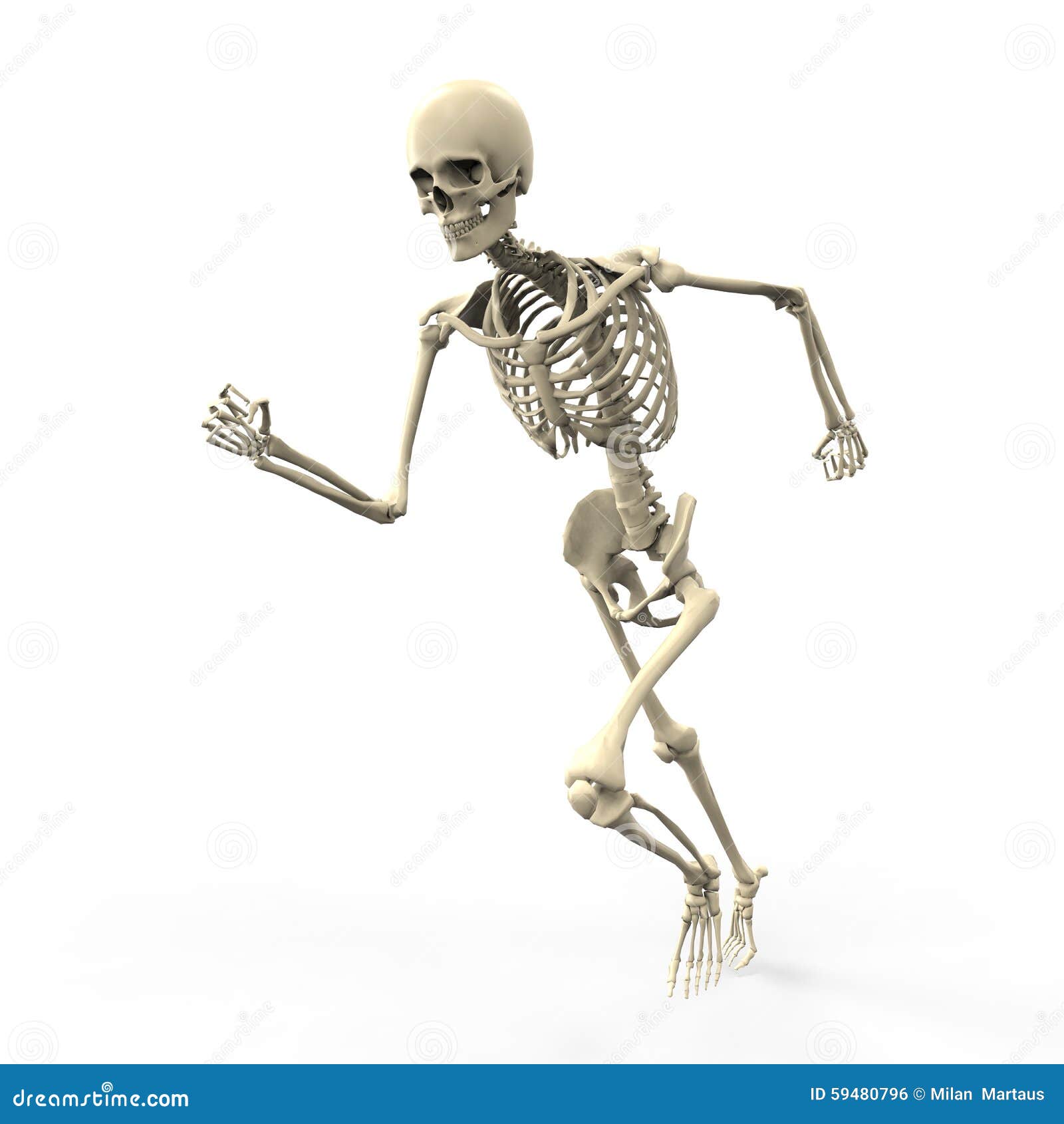 3D running skeleton stock illustration. Illustration of background