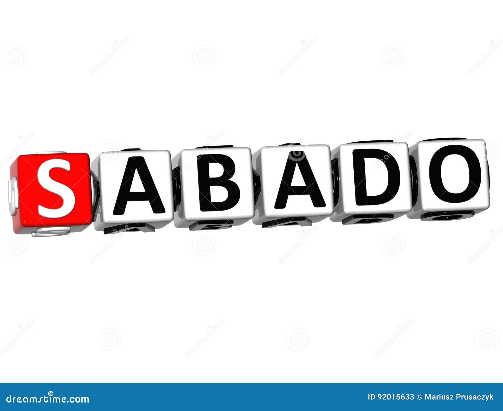 3d sabado block text on white background