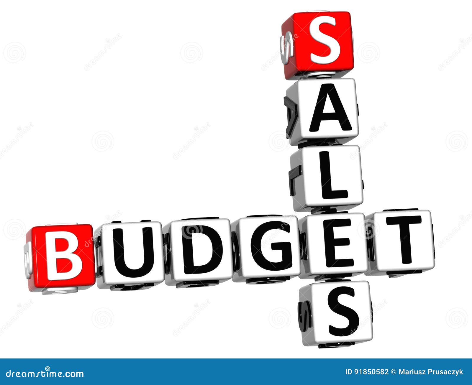 3D Sales Budget Crossword stock photo. Image of investment 91850582