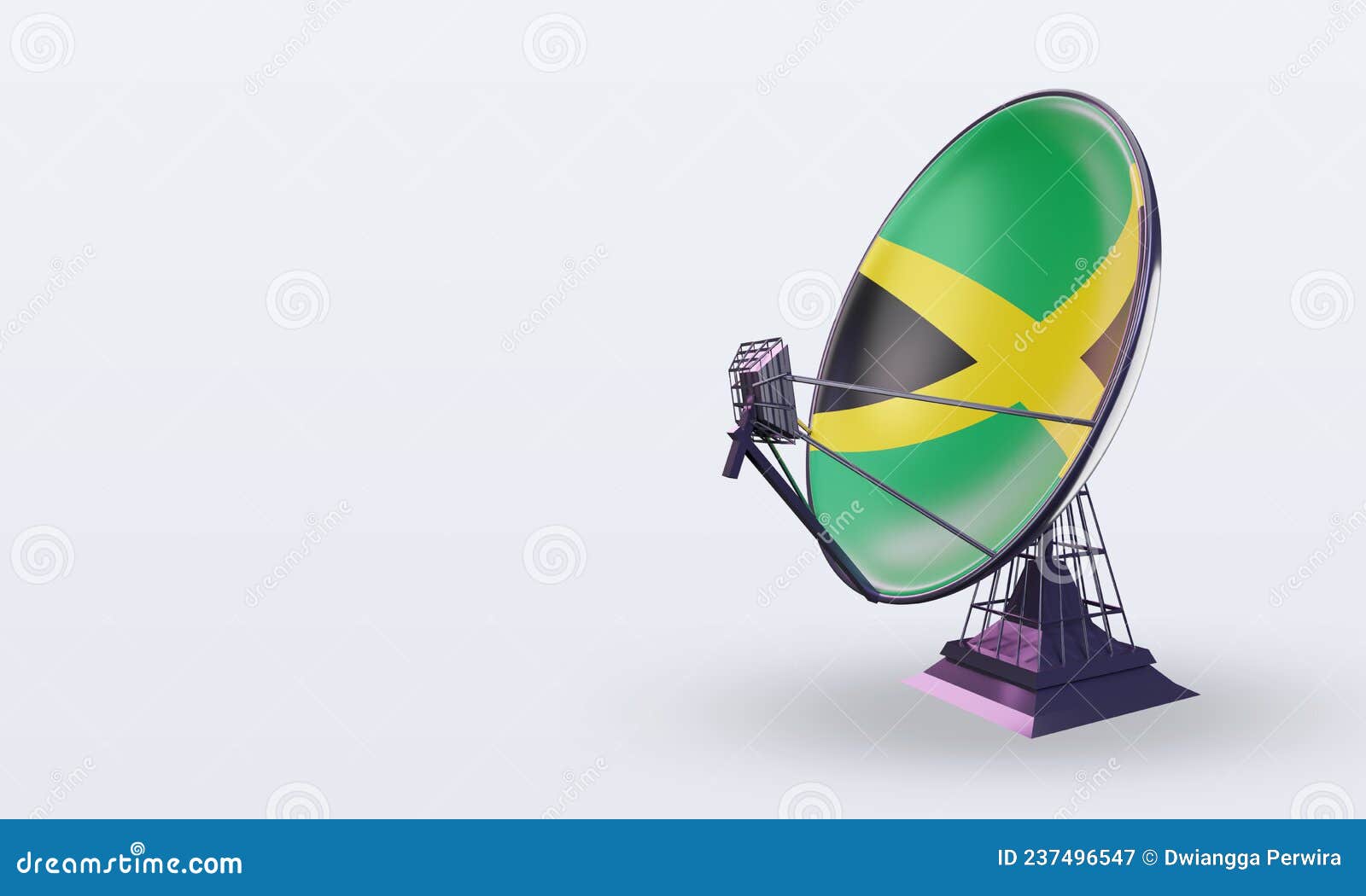 3d Satellite Jamaica Flag Rendering Right View Stock Illustration