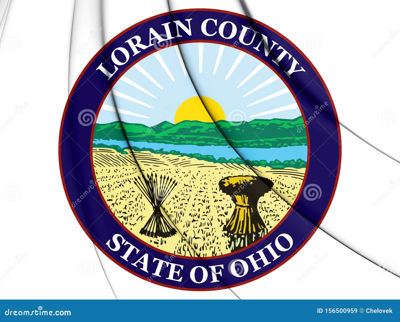 3D Seal of Lorain County Ohio, USA. Stock Illustration Illustration