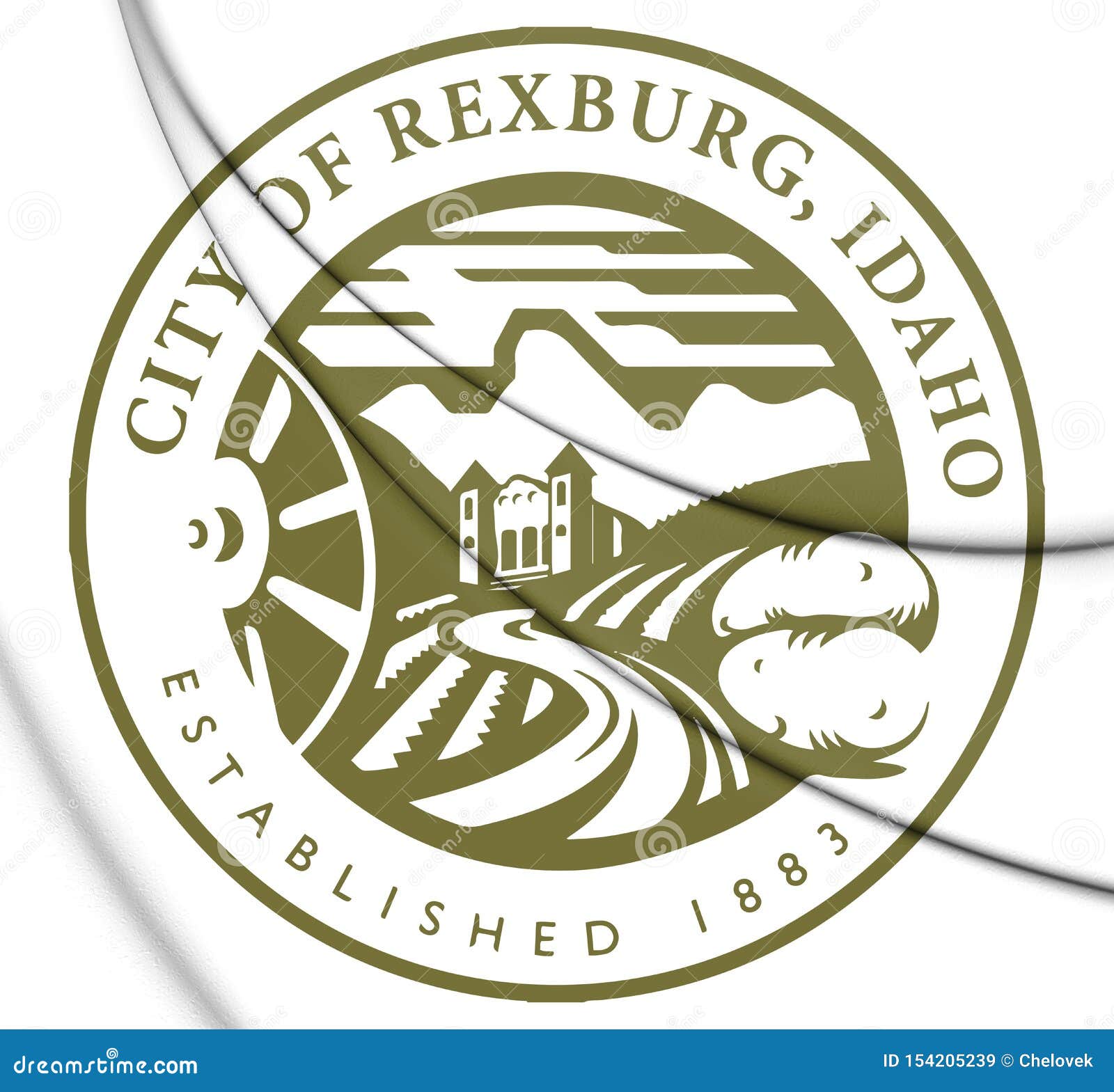 3D Seal of Rexburg Idaho, USA. Stock Illustration Illustration of