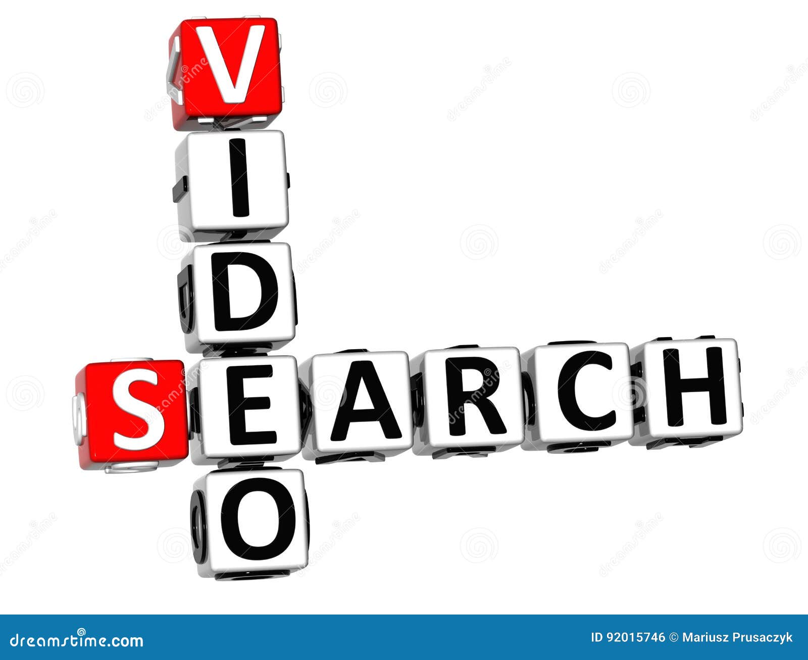 3D Search Video Crossword stock illustration. Illustration of help