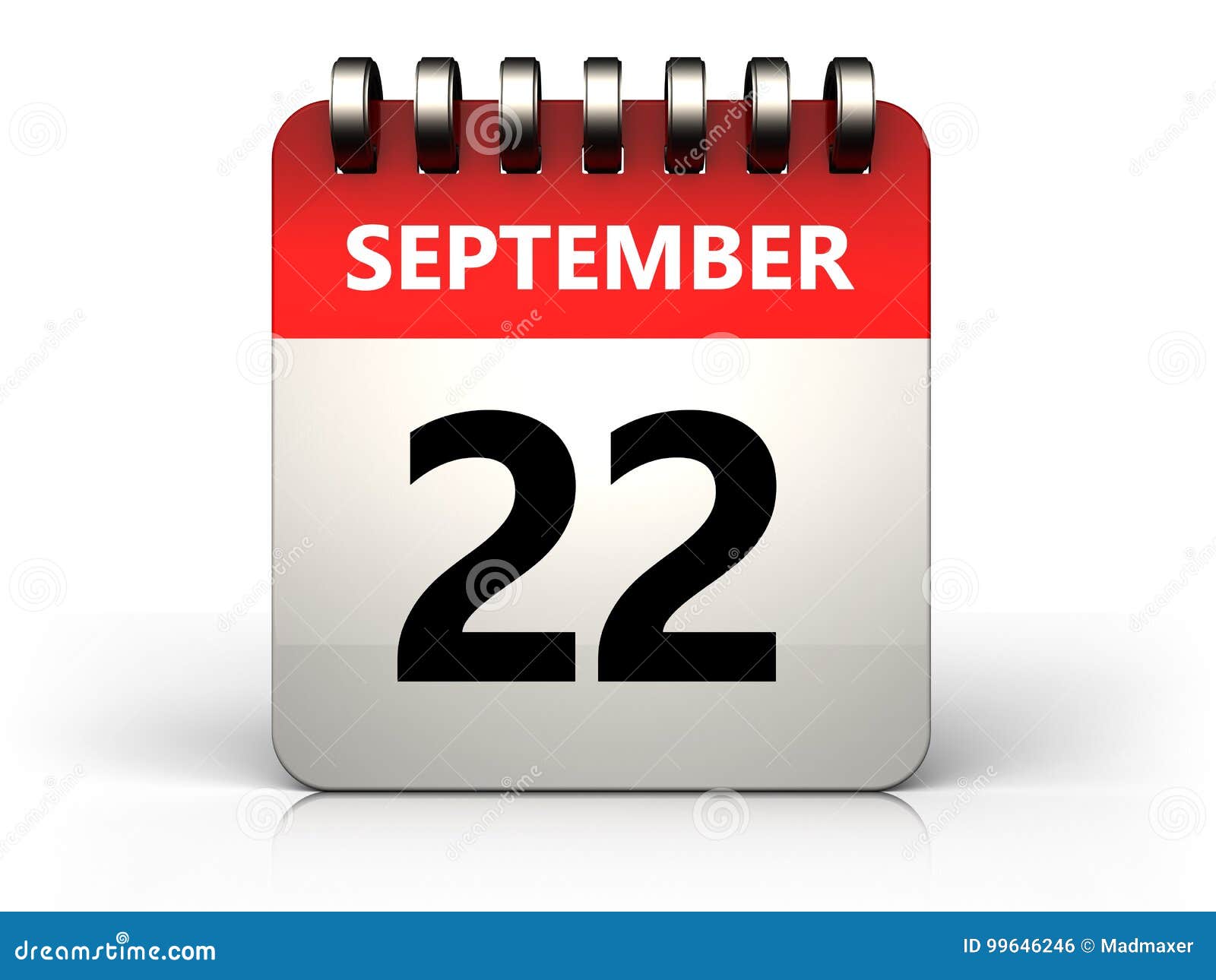 3d 22 september calendar stock illustration. Illustration of month