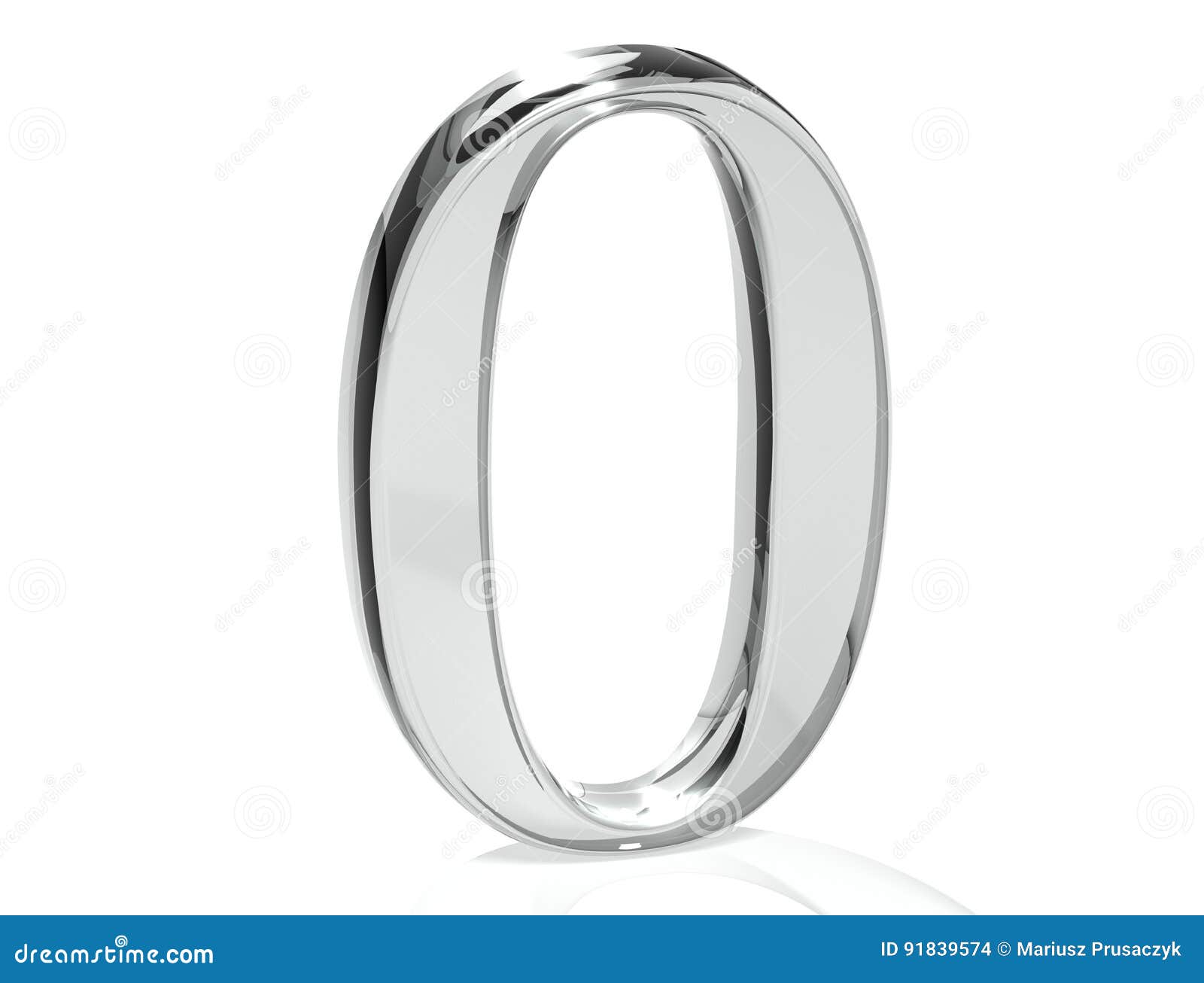 3d set silver number on white background