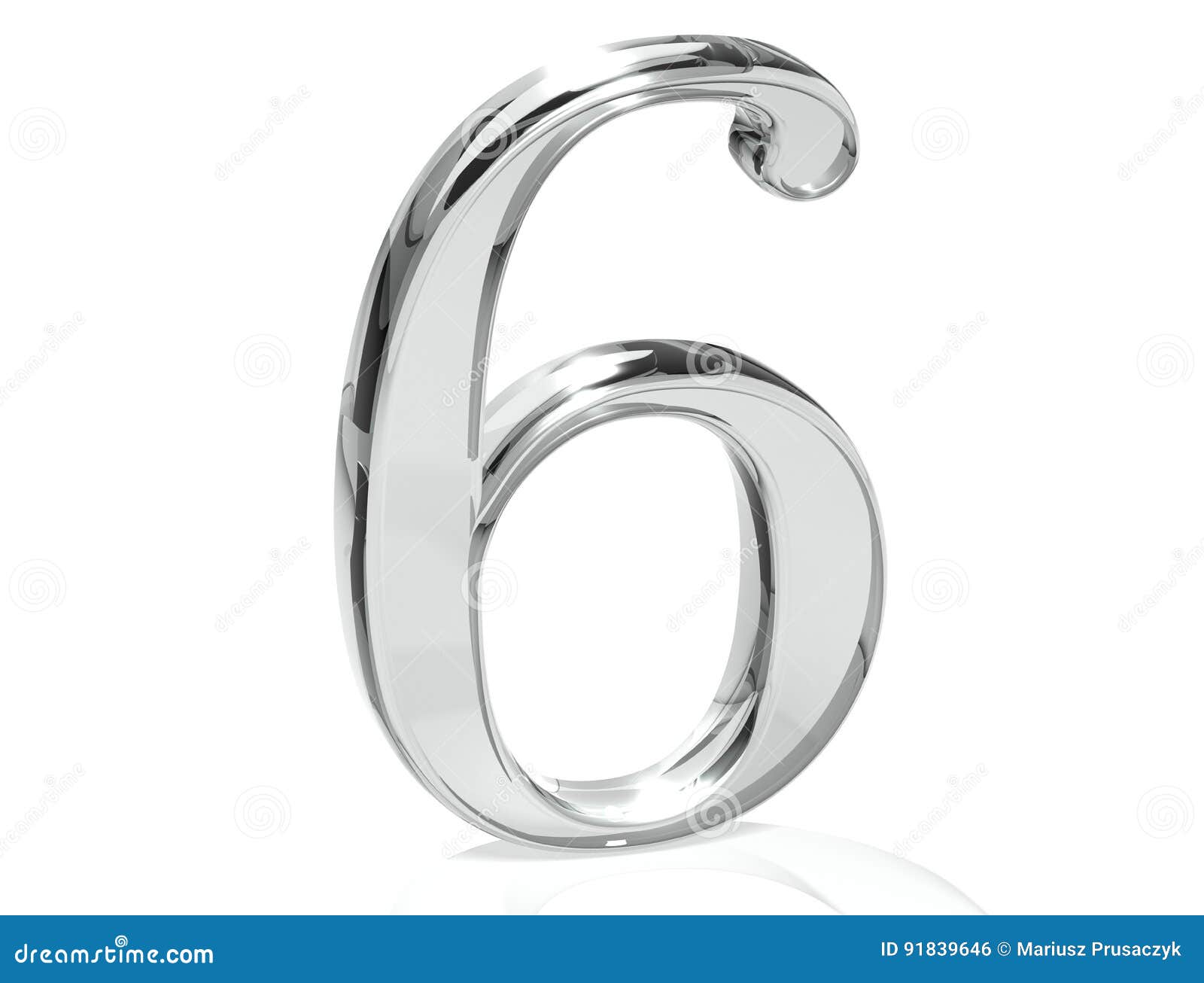 3d set silver number on white background