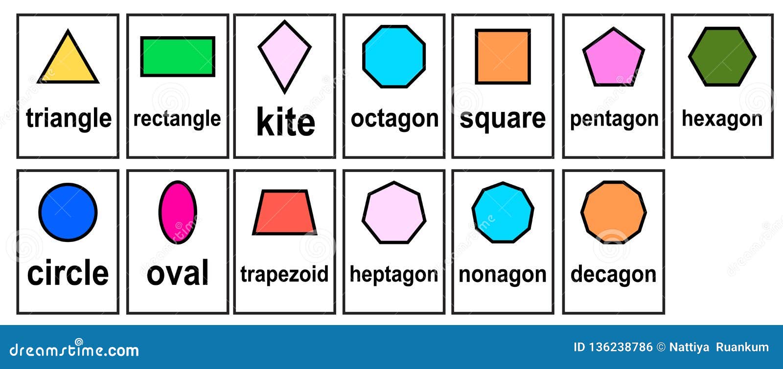 2D Shape 2D Geometric Model Word Cards For Kid And ... 2D Shape 2D Geometric Model Word Cards For Kid And ...