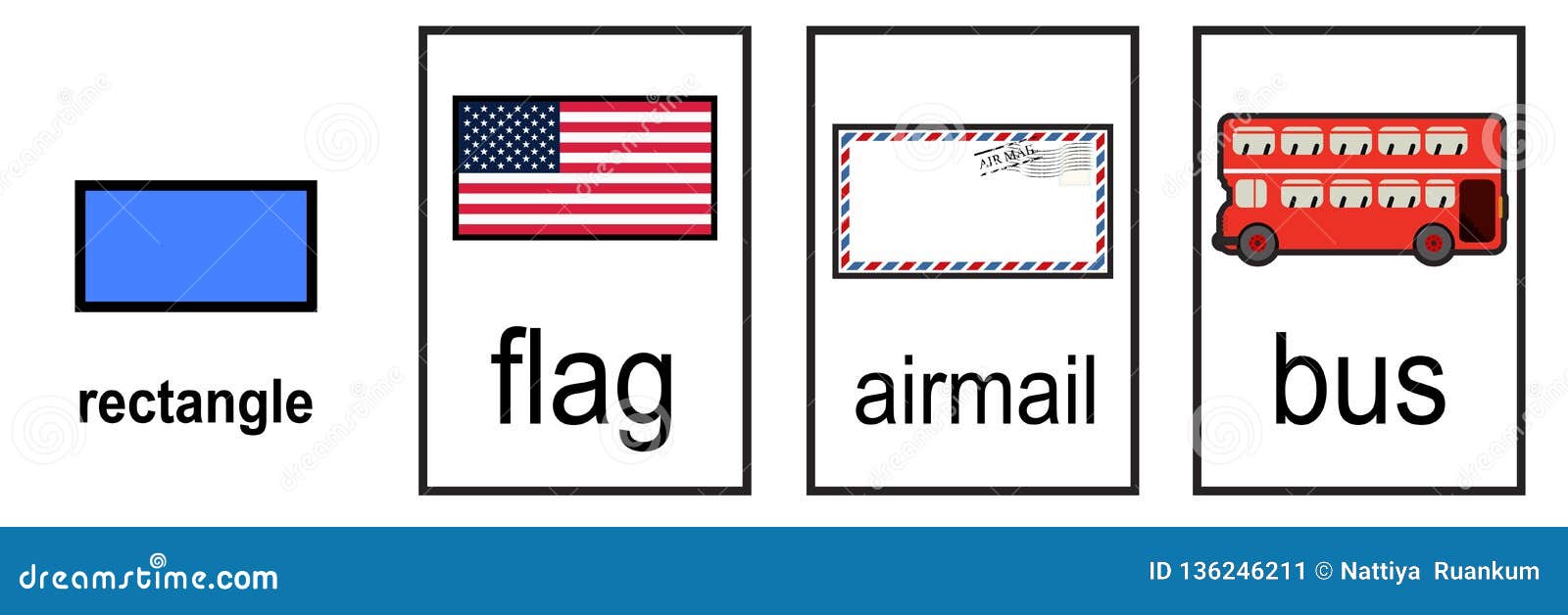 2D Shape Matching Shape To Real Life Object On White Background Vector