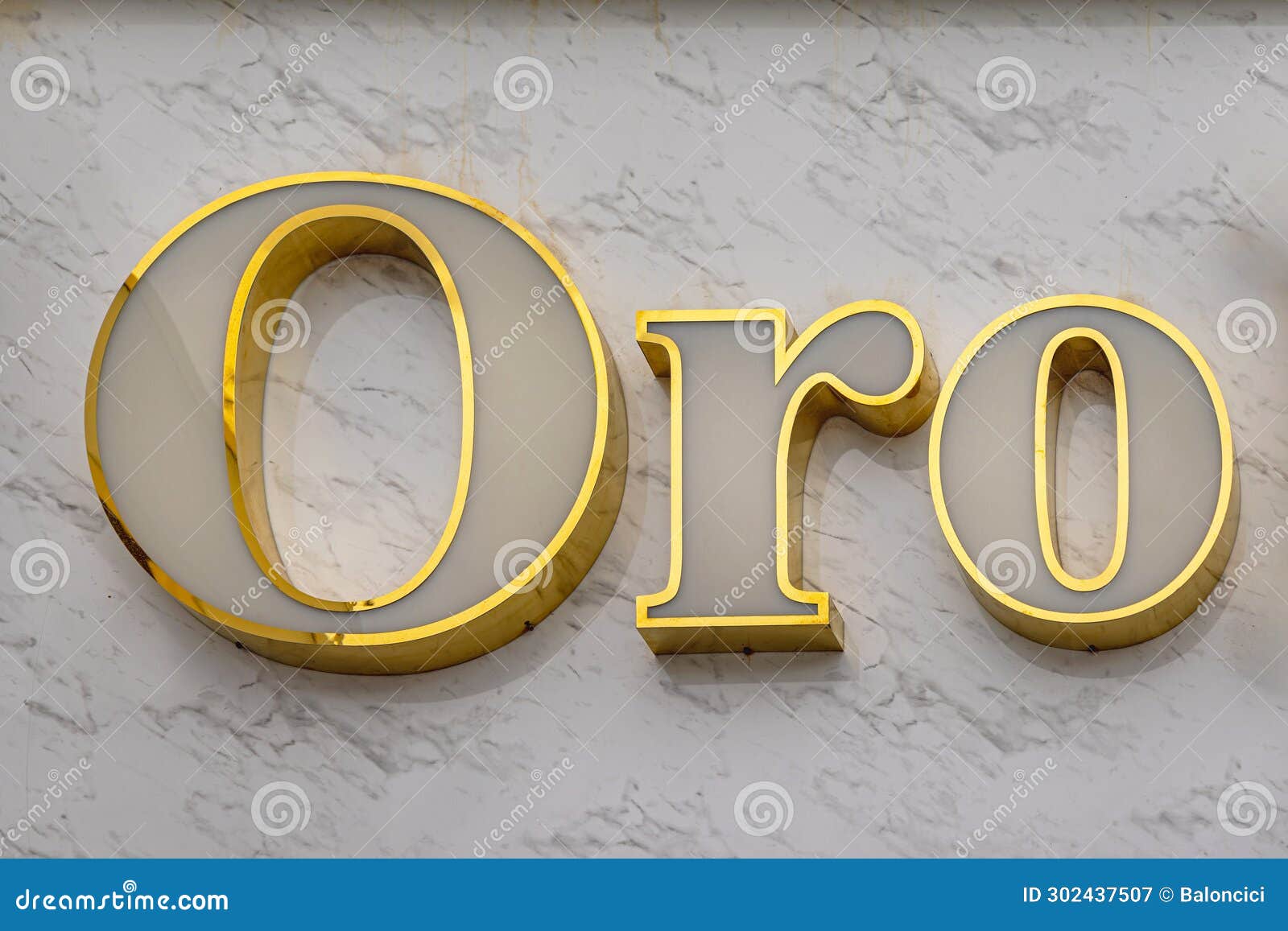 3d sign oro gold