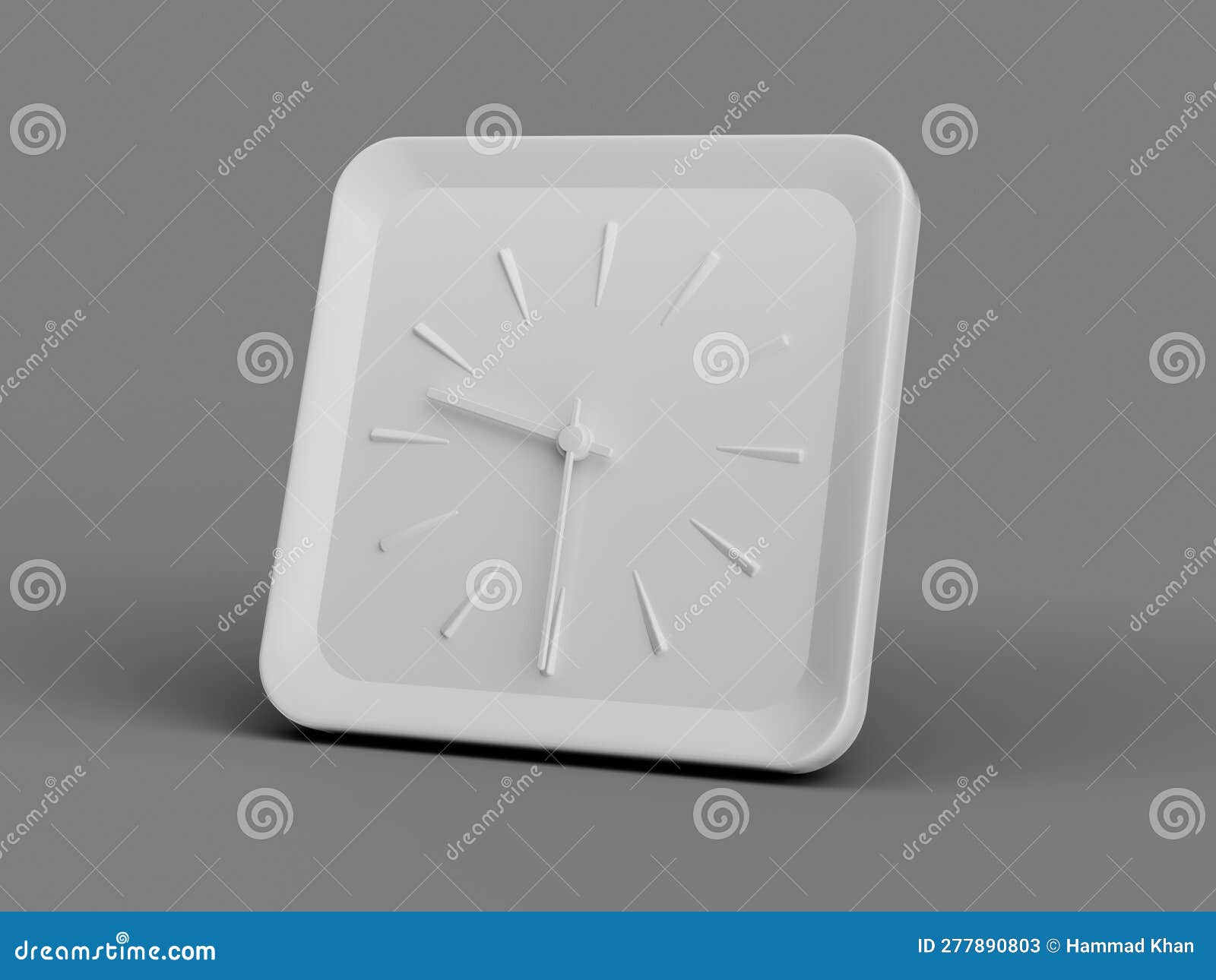 3d Simple White Square Wall Clock, 9:30 Nine Thirty Half Past 9
