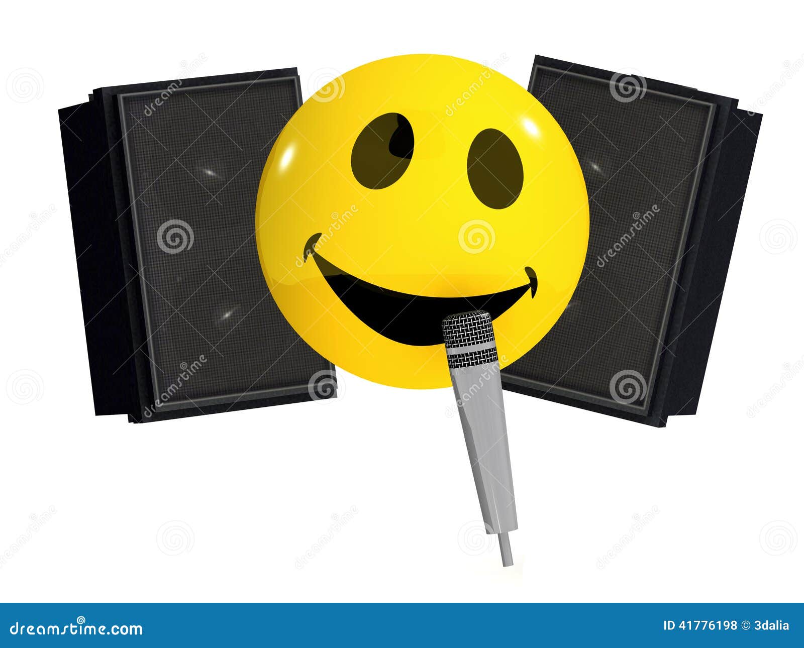 Singing Smiley Face. Emoji Whistles A Song. Vector Illustration