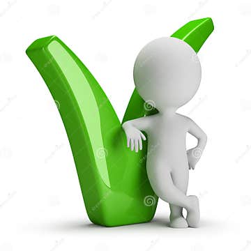 3d Small People - Leaned on a Tick Stock Illustration - Illustration of ...