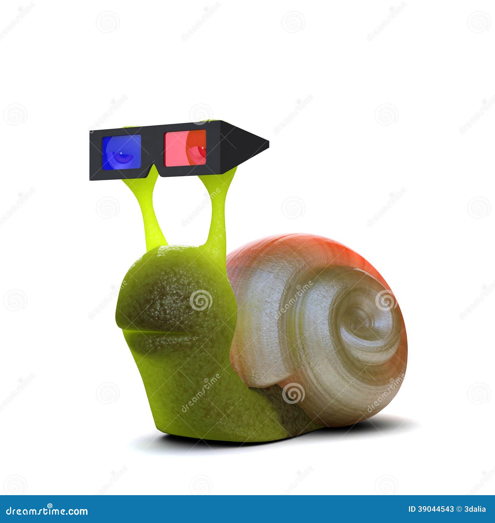 3d Snail at the 3d movie stock illustration. Illustration of funny -  39044543