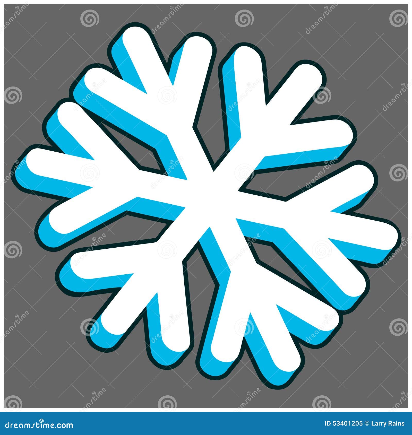 3D Snowflake, Stock vector