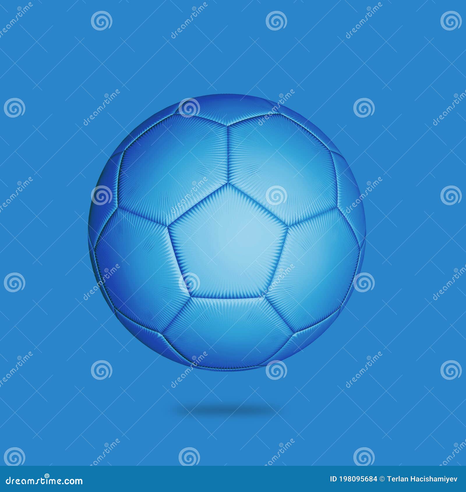 3d Soccer Ball . Blue Background. 3d Illustration Stock Illustration