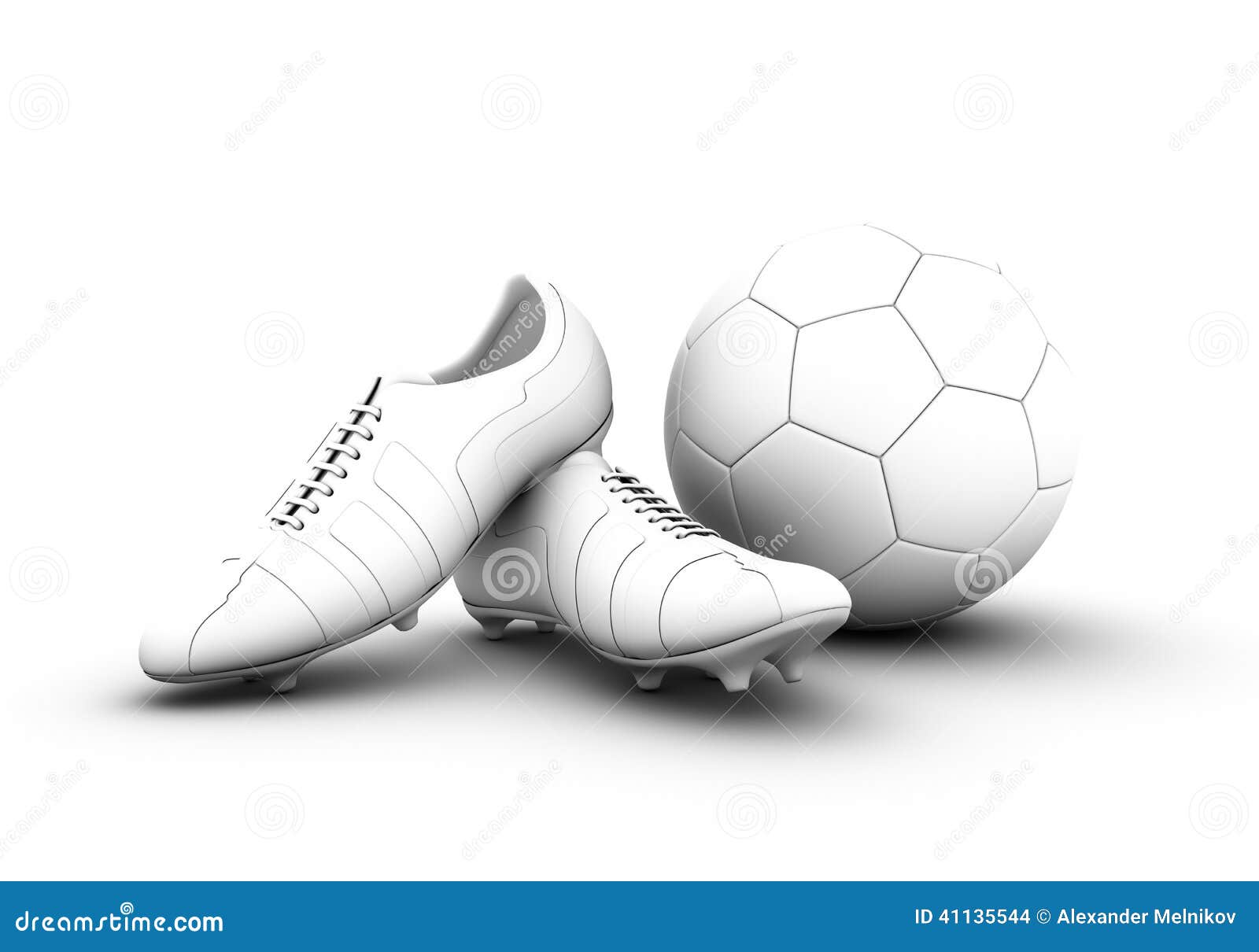 Download 3D Soccer Ball And Football Boots Stock Illustration ...