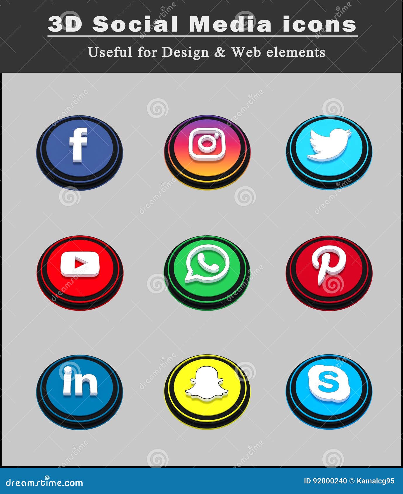 3d Social Media Icons 1 Editorial Image Illustration Of Social