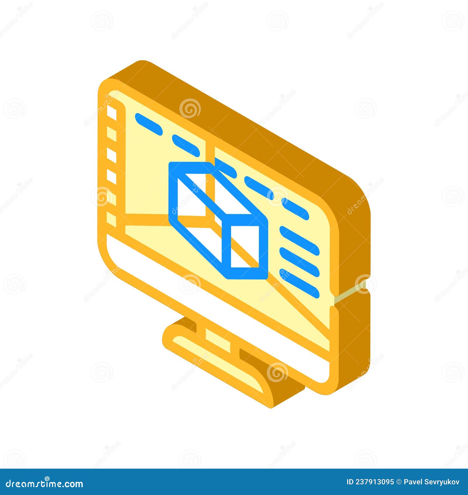 3d software isometric icon  