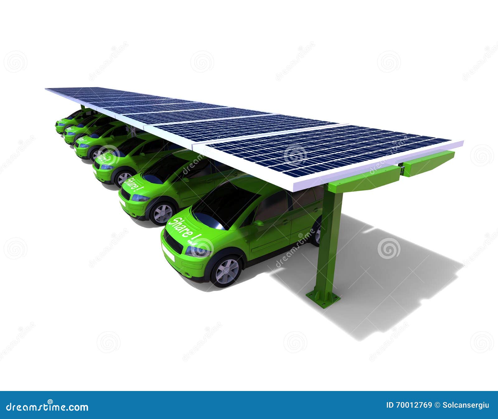 3D Solar Car Station Concept Stock Illustration Illustration of clean