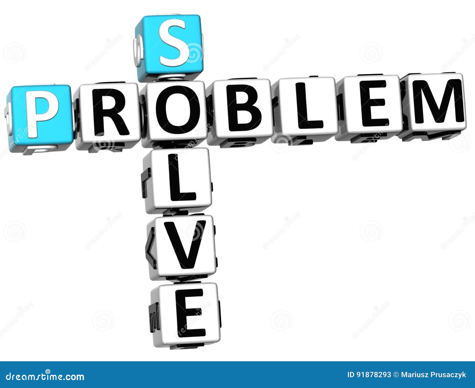 3D Solve Problem Crossword stock illustration. Illustration of