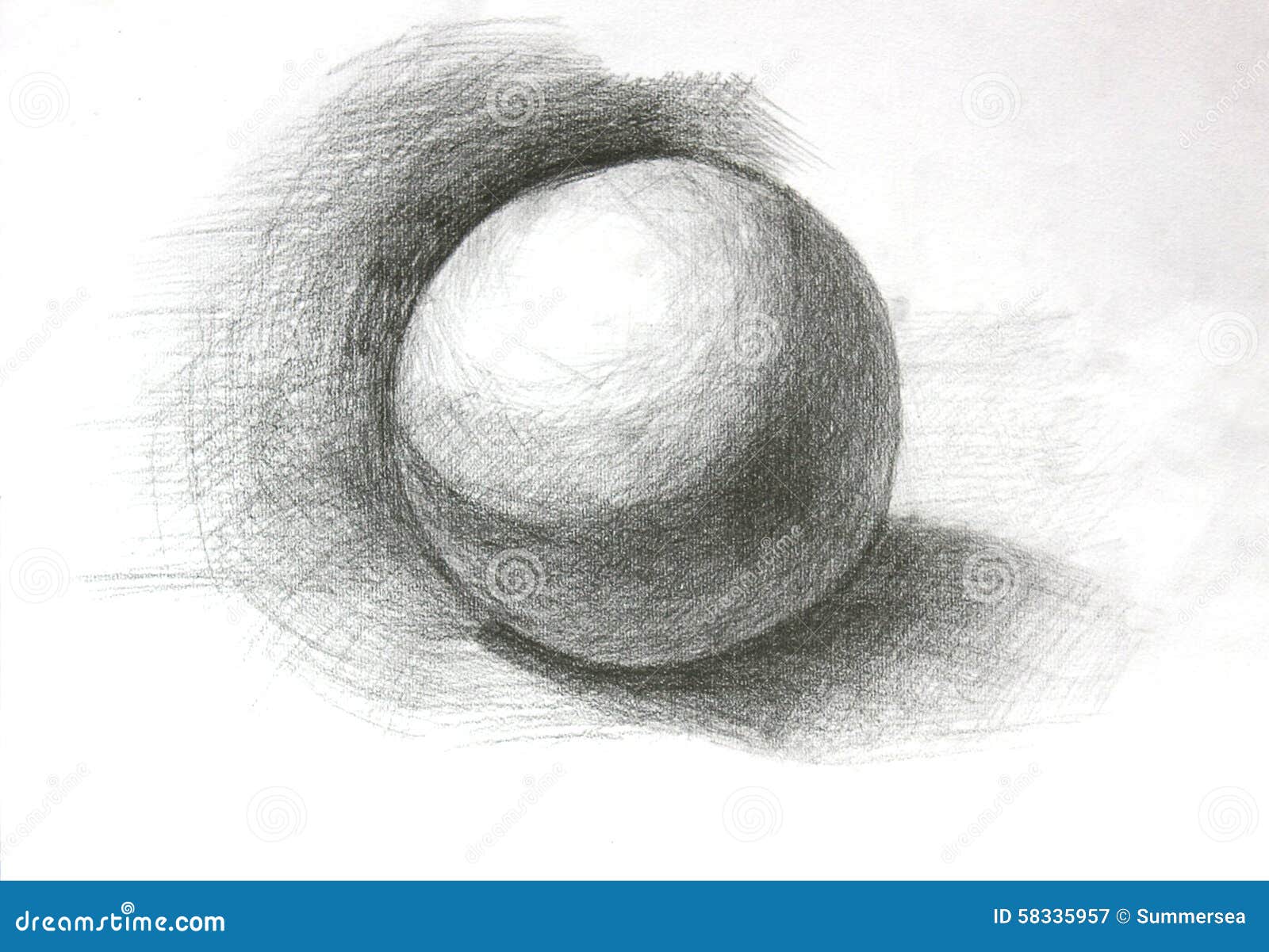 3d sphere pencil sketch
