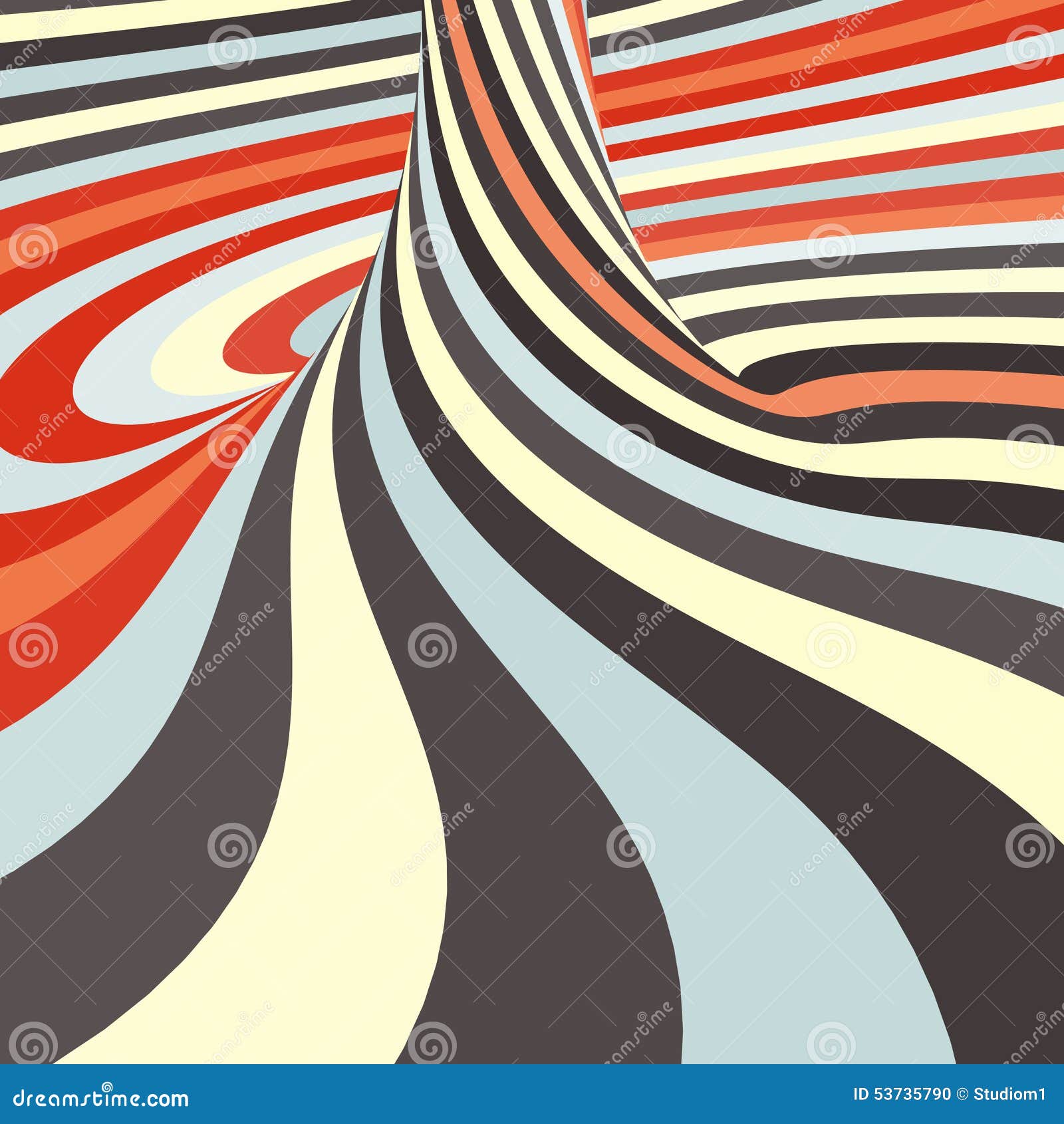 Coloring book page with abstract art spiral Vector Image