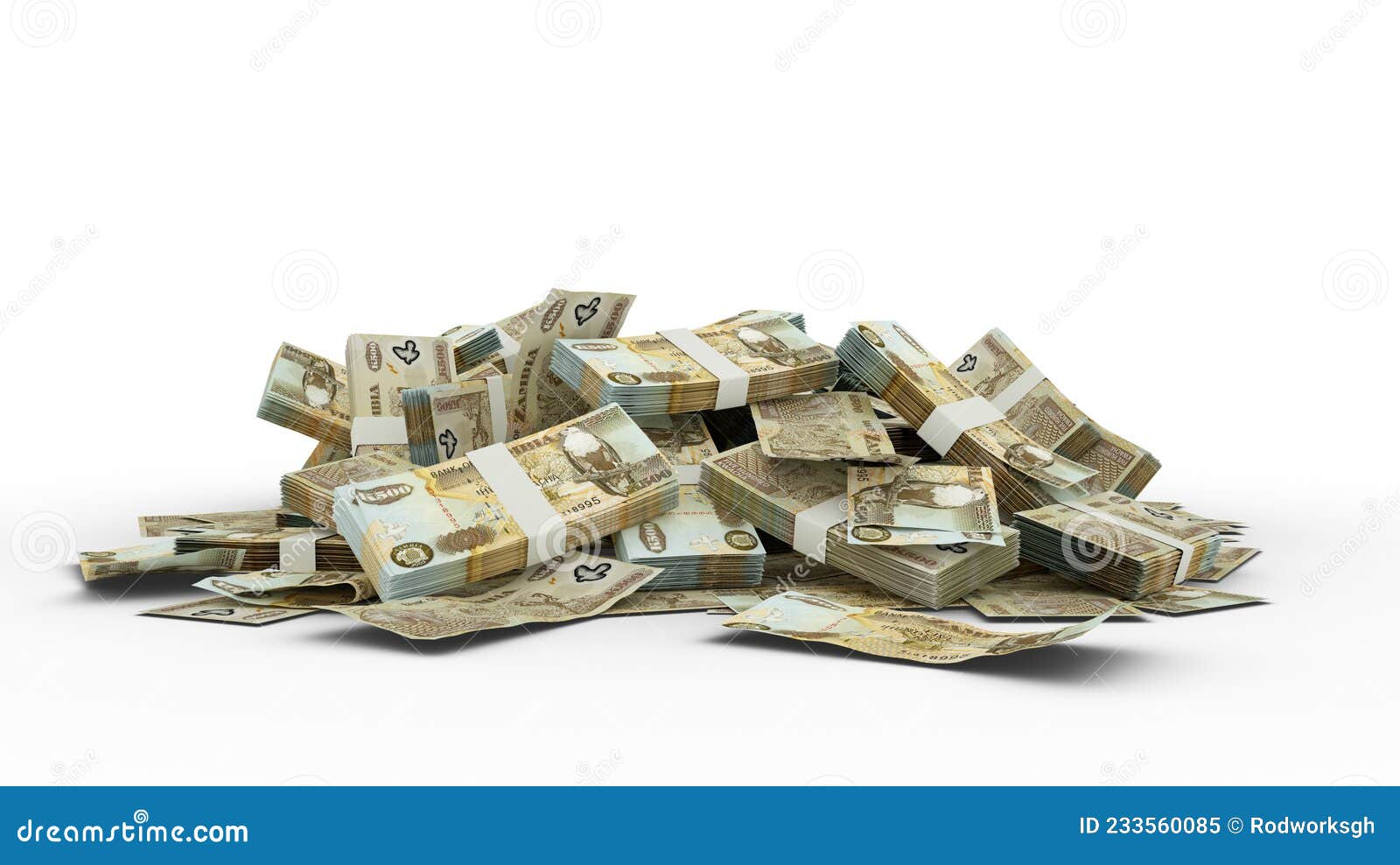 stack of 500 zambian kwacha notes