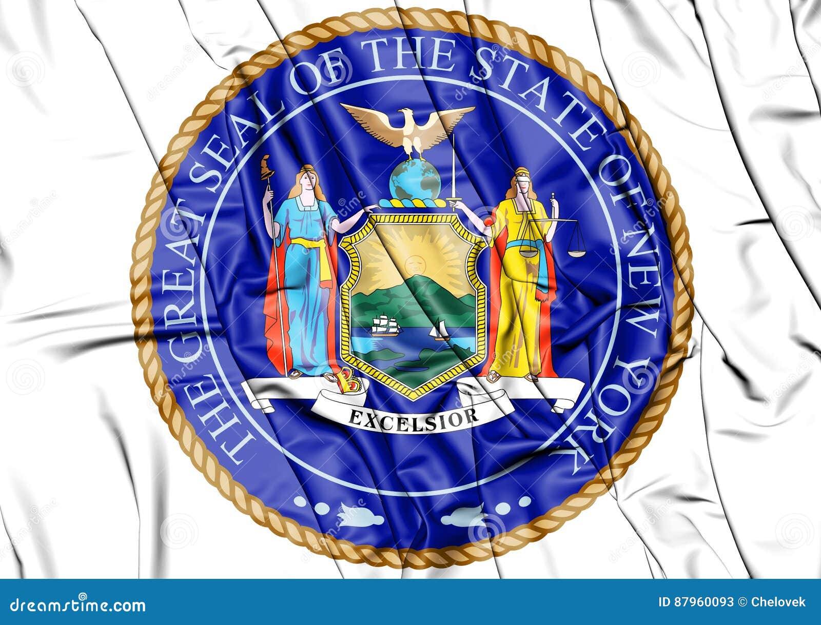 3D State Seal of New York, USA. Stock Illustration Illustration of