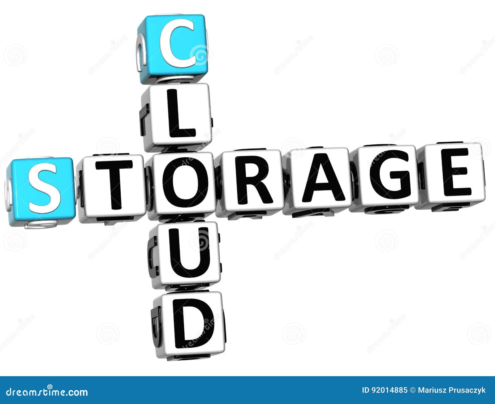 3D Storage Cloud Crossword Cube Words Stock Illustration Illustration