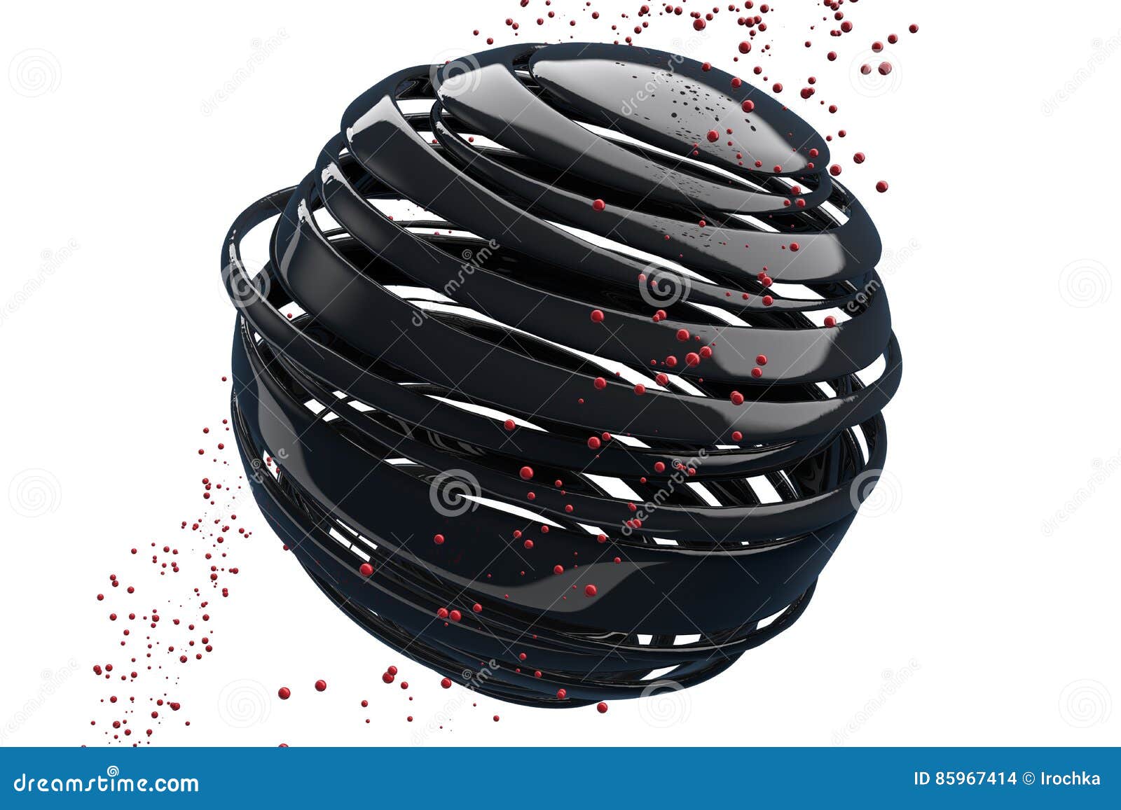 3D Striped Decorative Balls. Stock Illustration Illustration of macro