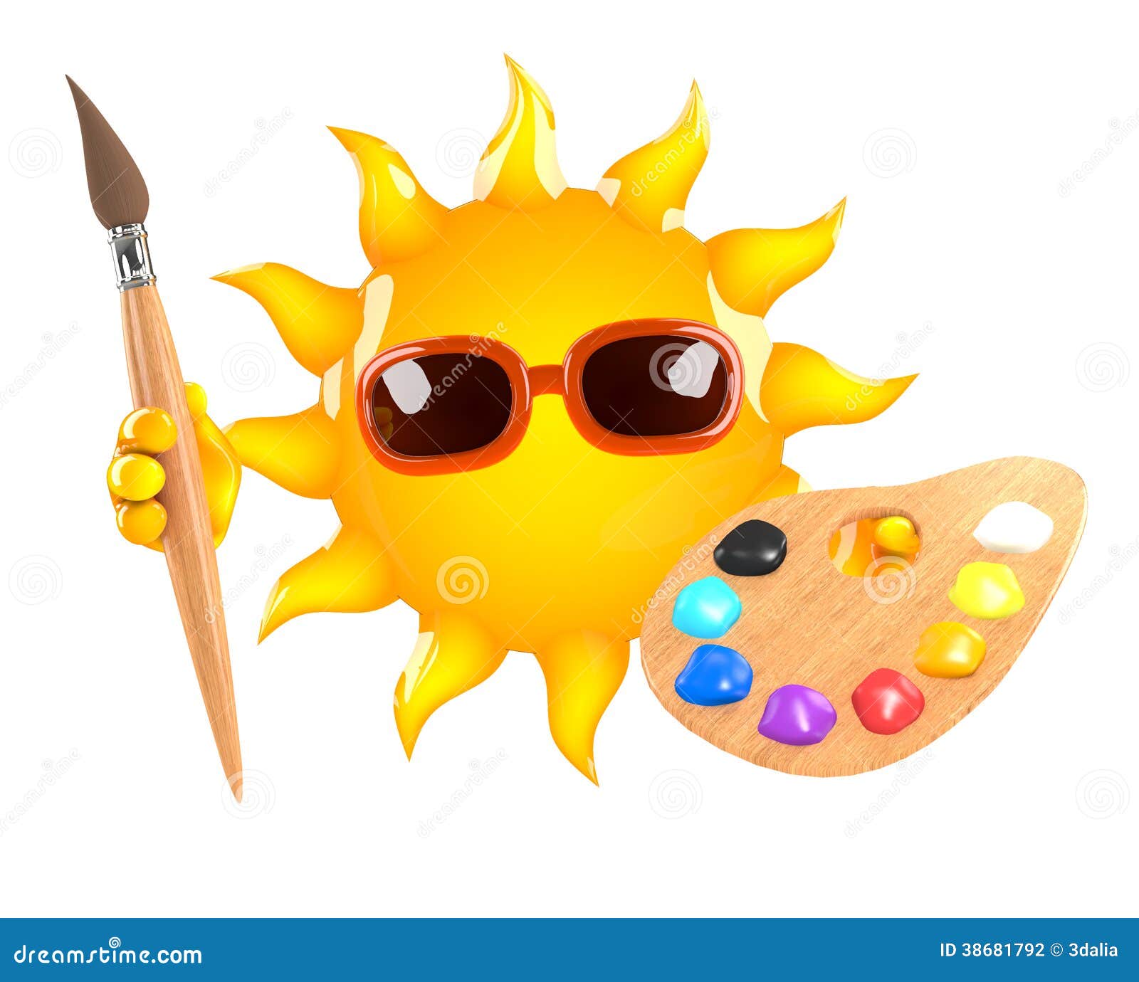 3d Sun artist stock illustration. Illustration of sunbeams 38681792