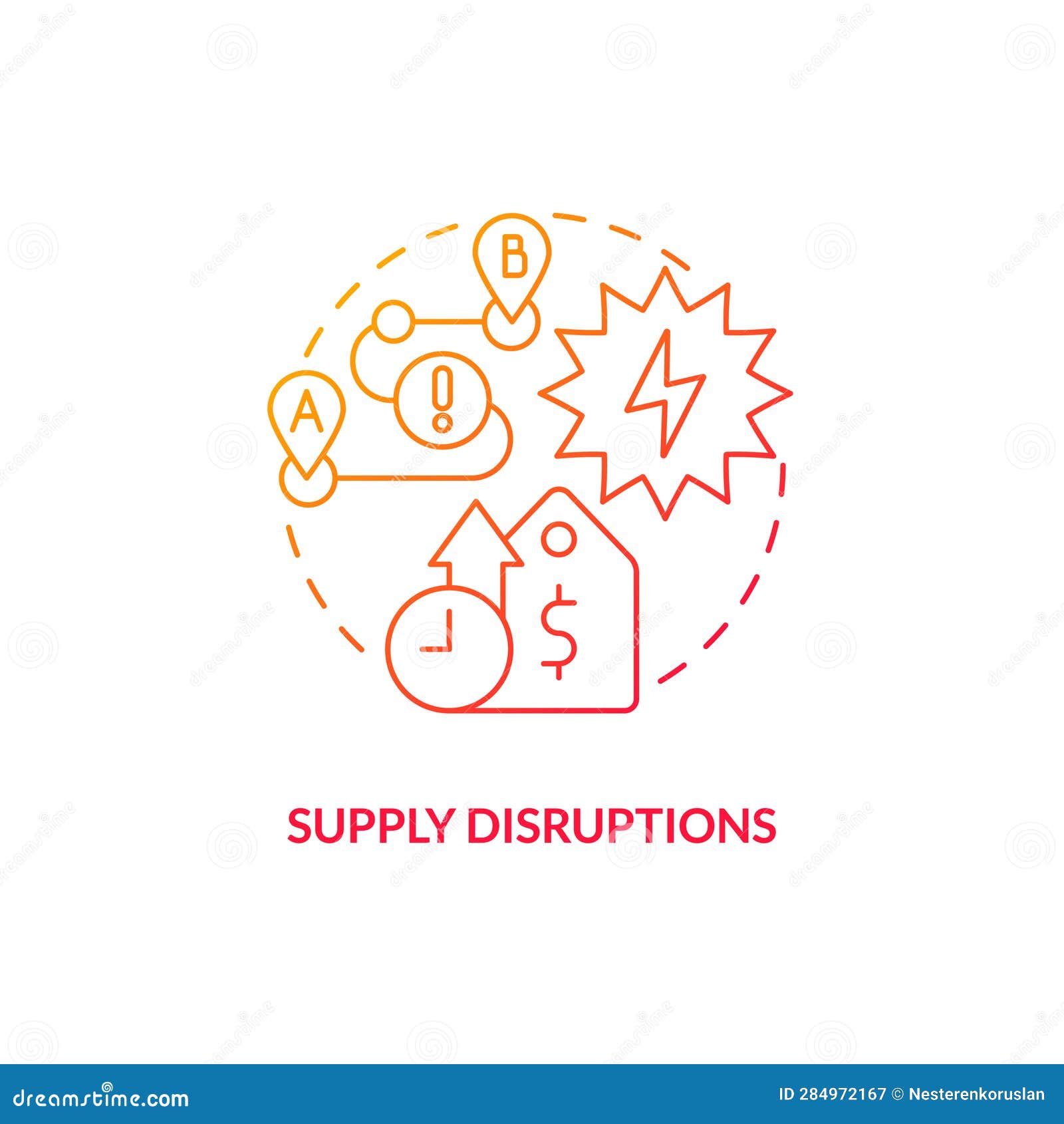 2d supply disruptions concept icon