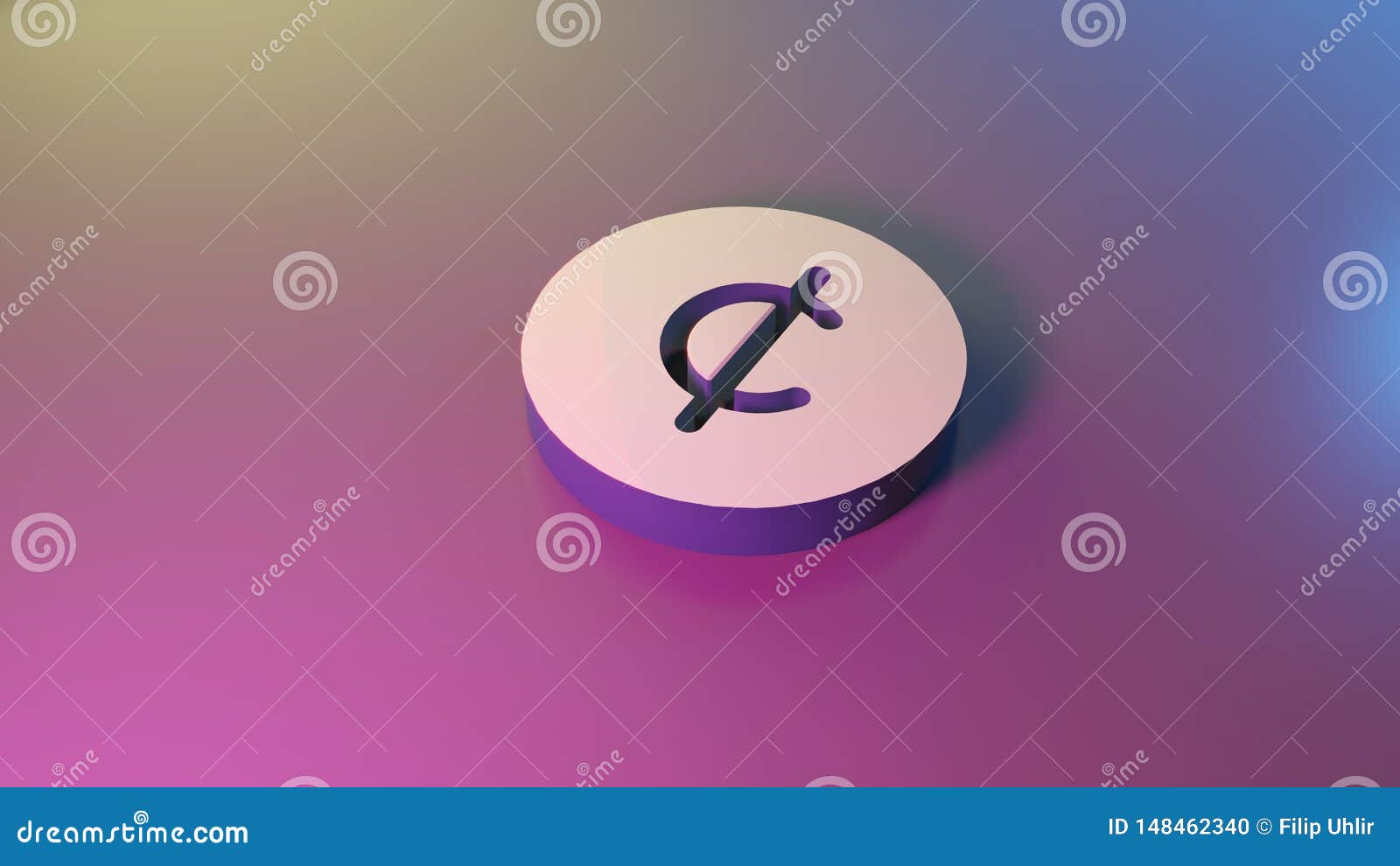 3d symbol cent ikona odp?aca si?. 3d symbol of cent render on colorful blue violet fill smooth background