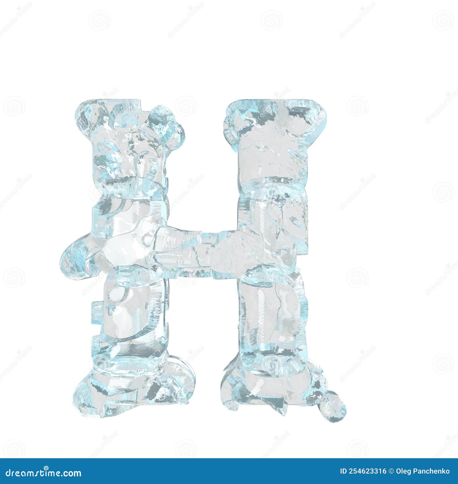 Symbol Made of Broken Ice. Letter H Stock Vector - Illustration of sign ...