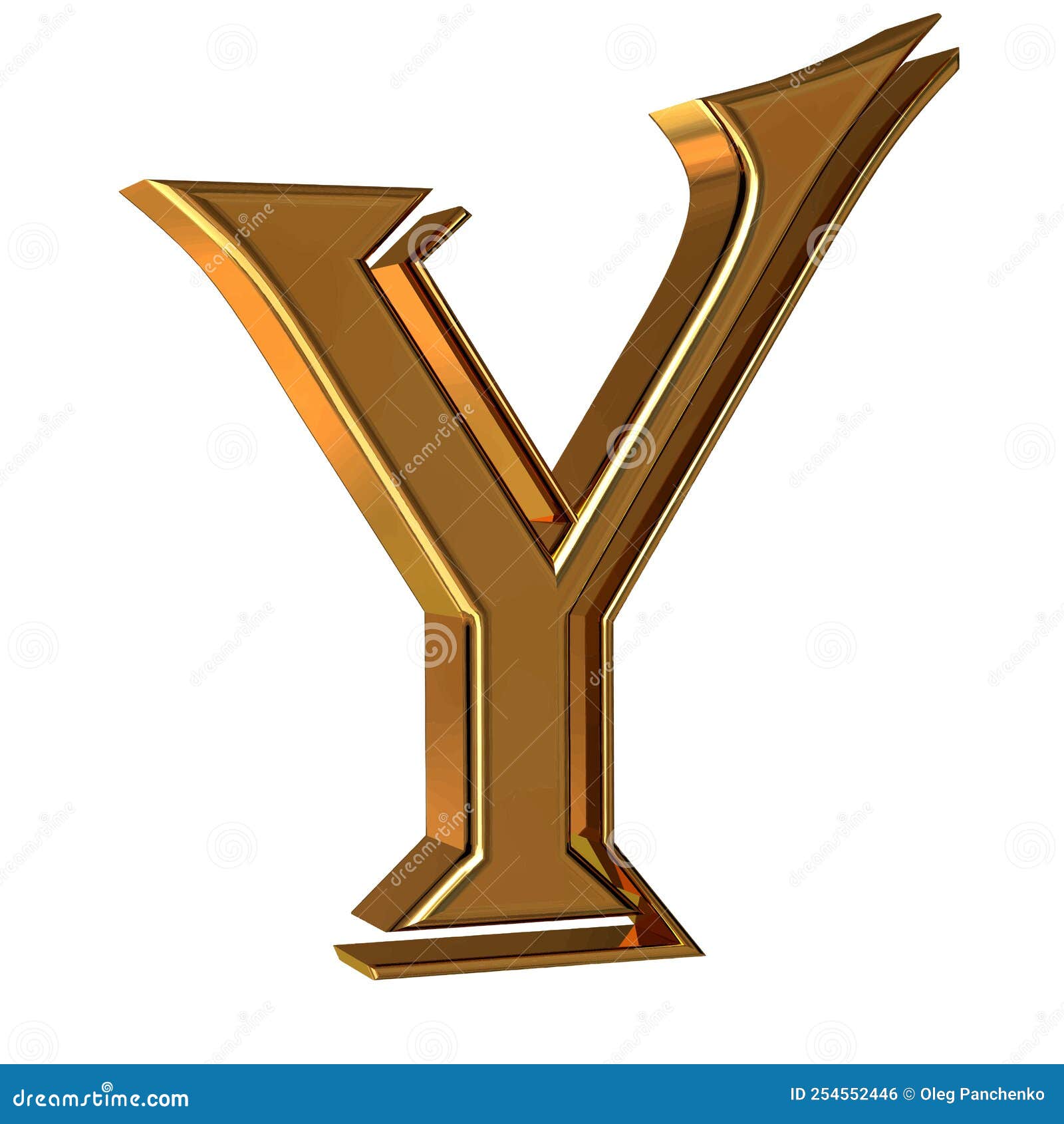 Symbol 3d Made of Gold. Letter Y Stock Vector - Illustration of ...