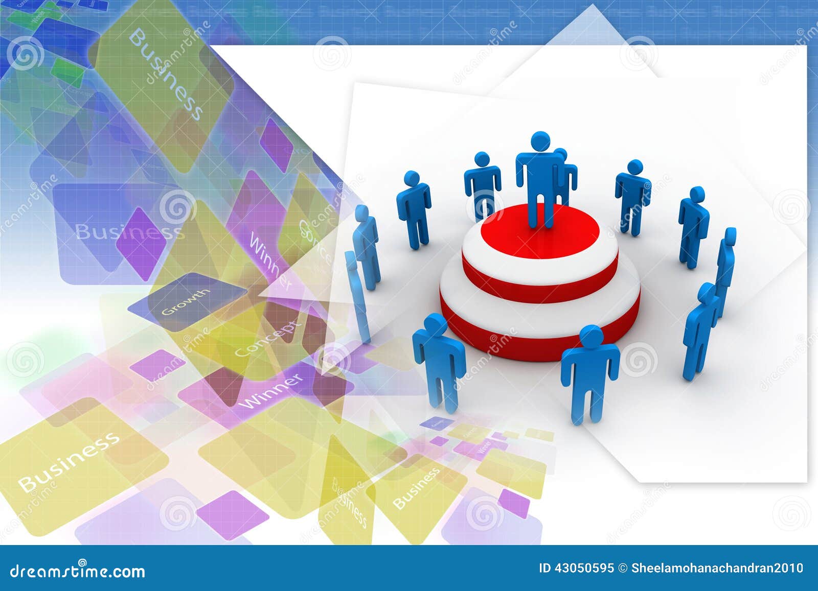 3d Team Leader Boss Company Stock Illustration Illustration of
