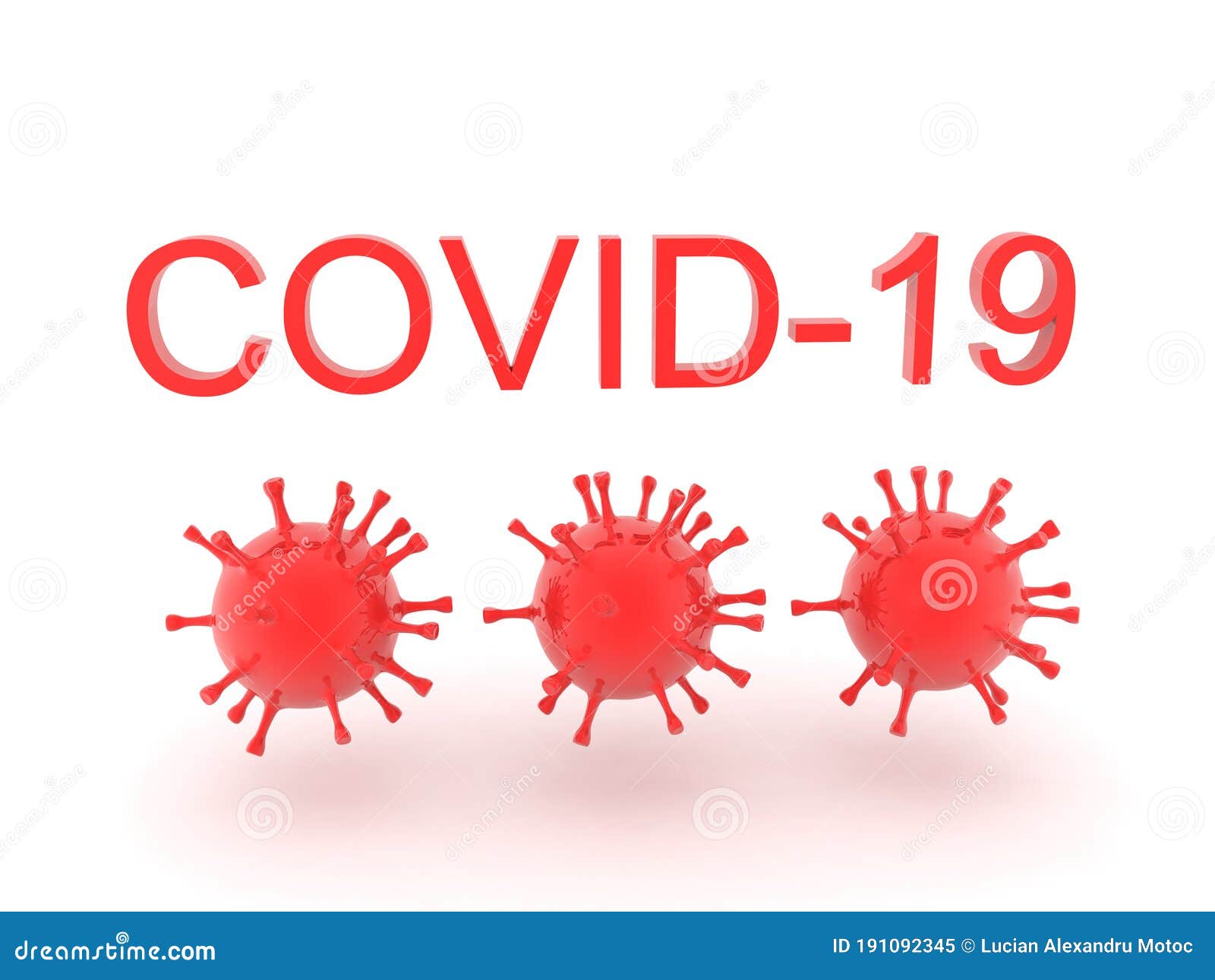 3d Testo Con La Seguente Dicitura Virus Corona Con Le Cellule Del Virus Rosso Illustrazione di