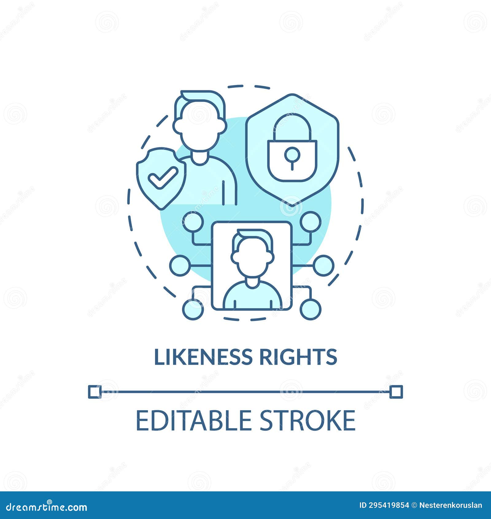 2d thin line blue icon likeness rights concept