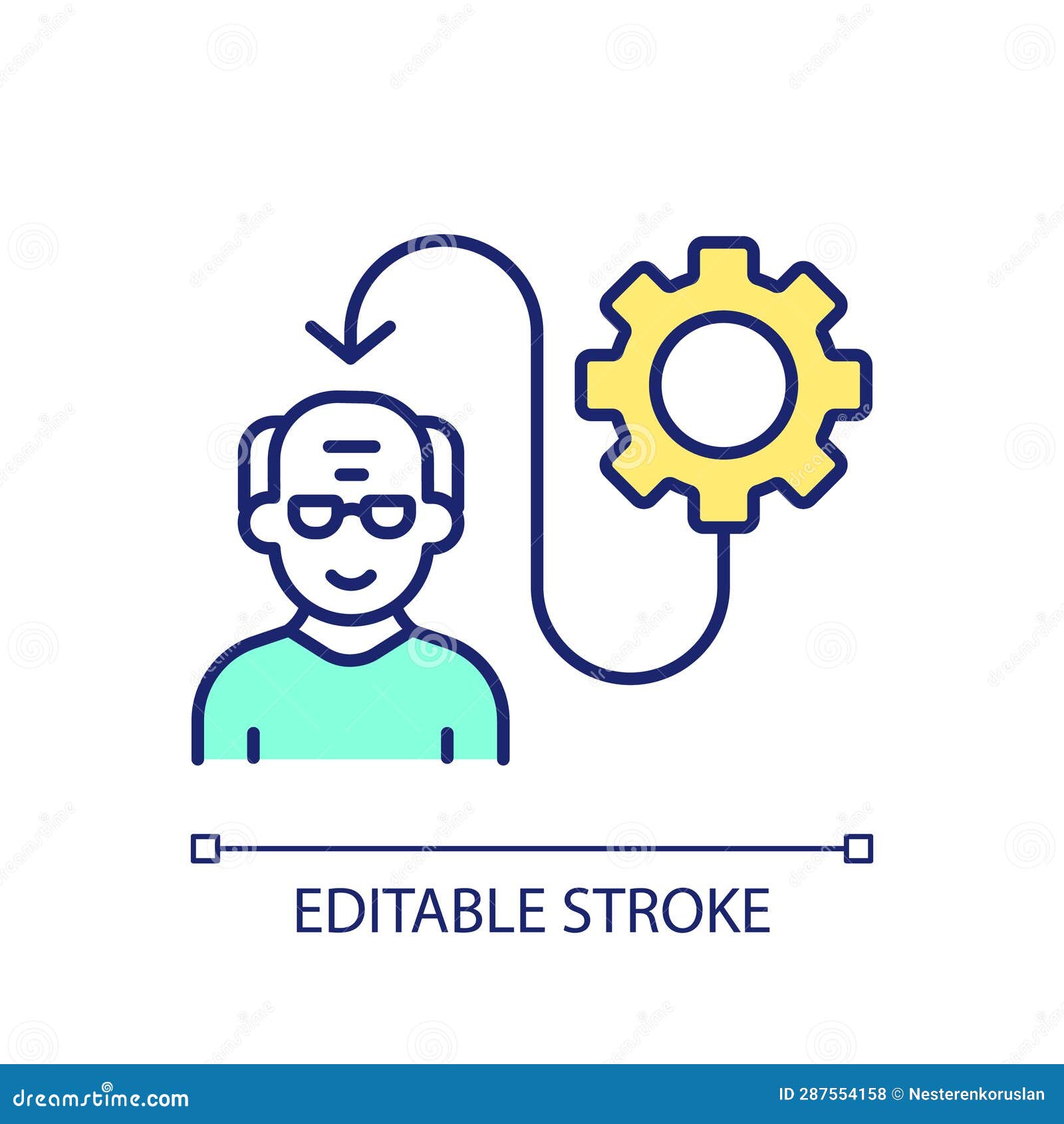 2d thin line colorful inclusive workforce initiative icon
