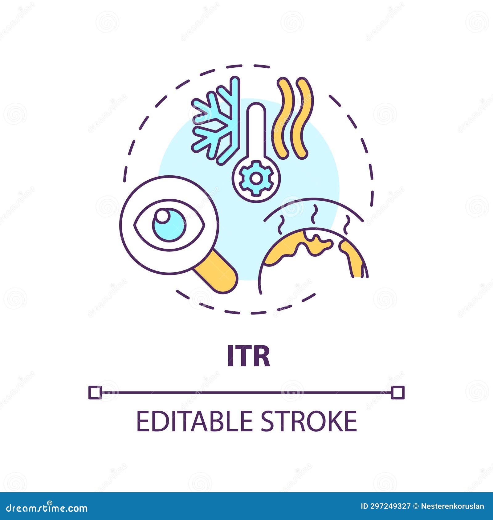 2d thin linear icon itr concept