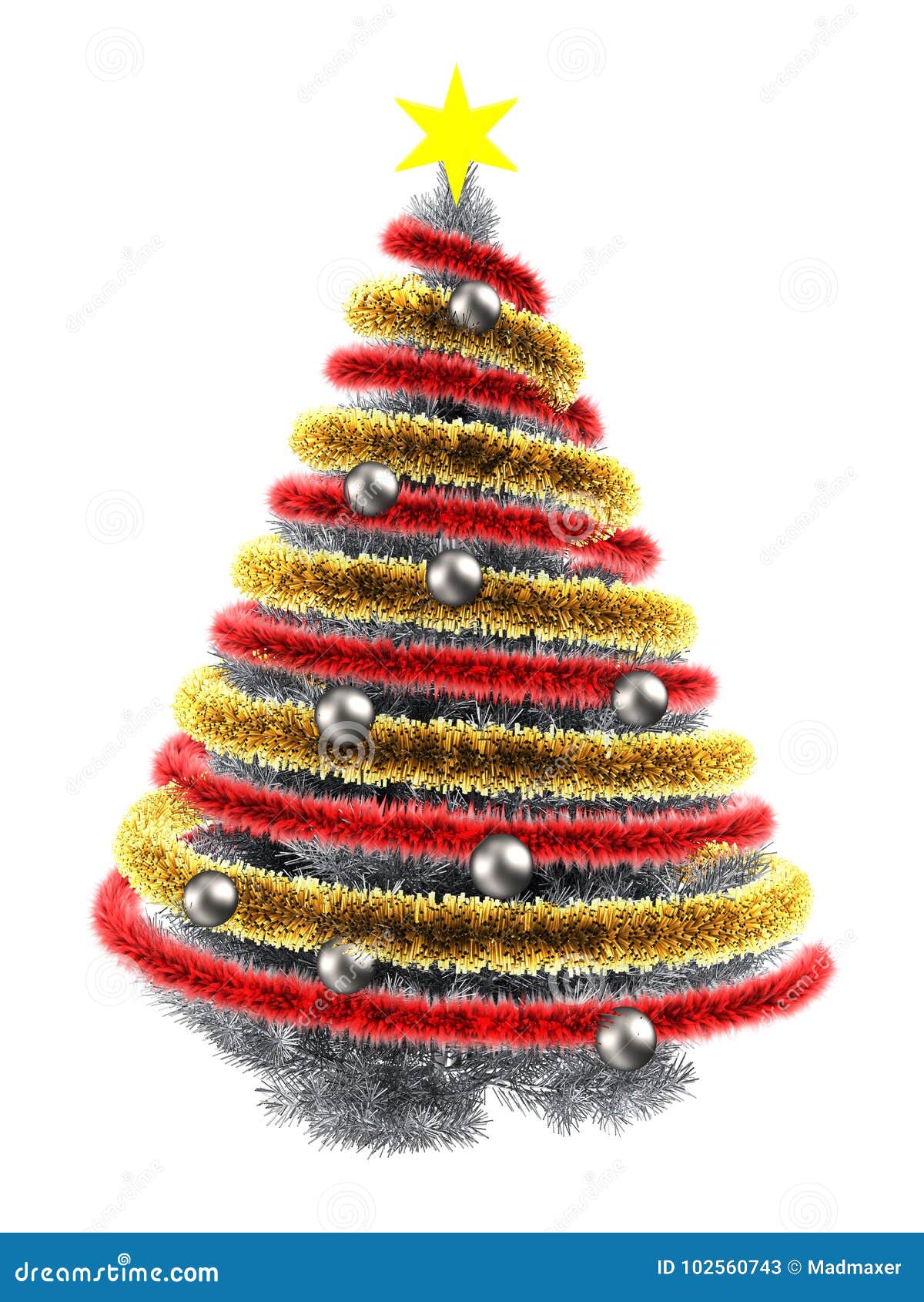 3d with tinsel stock illustration. Illustration of seasonal 102560743