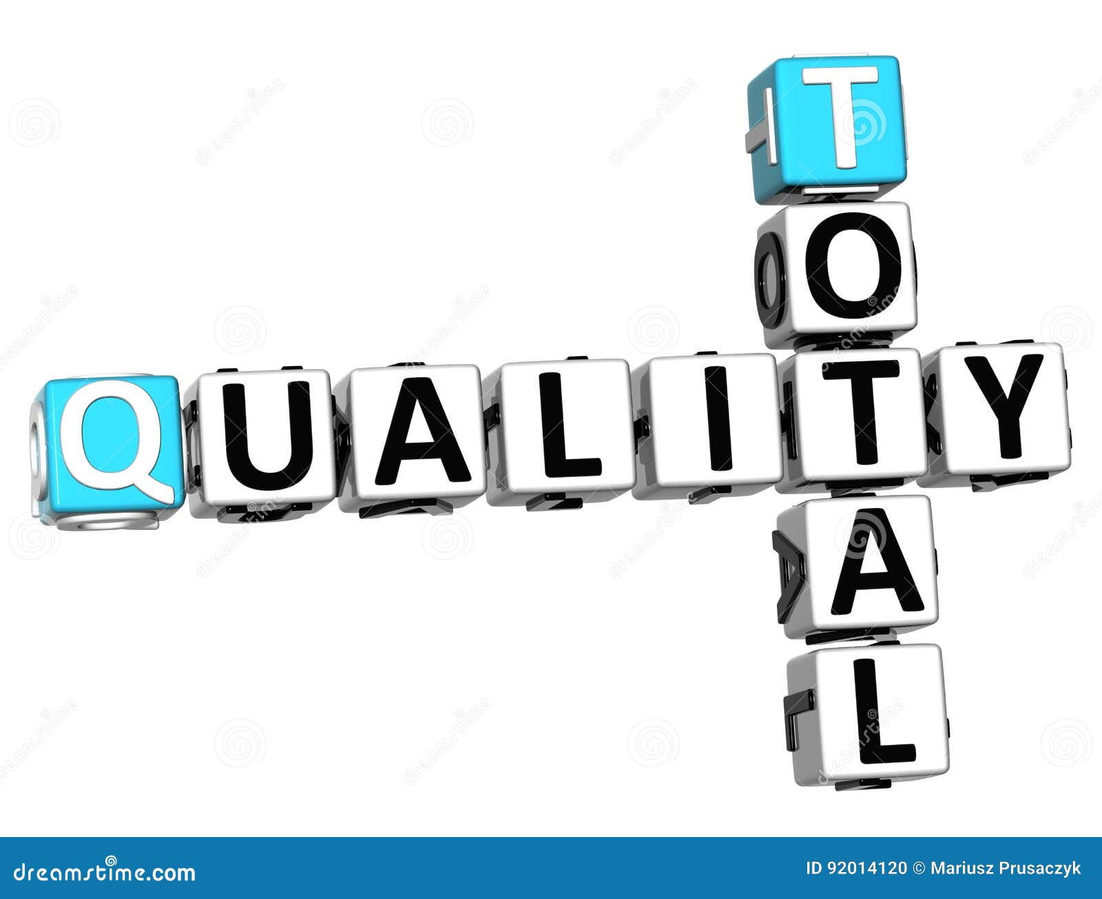 3D Total Quality Text Crossword Stock Illustration Illustration of