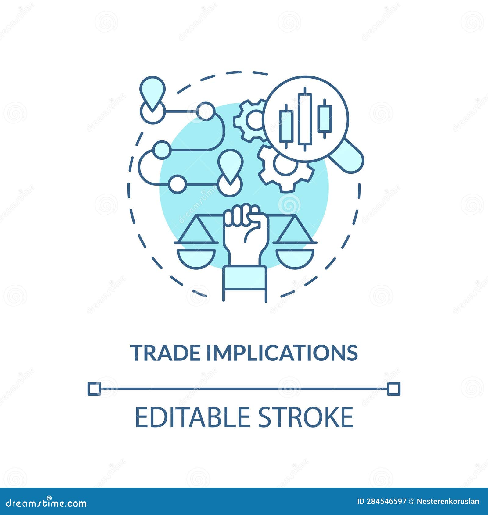2d trade implications concept icon