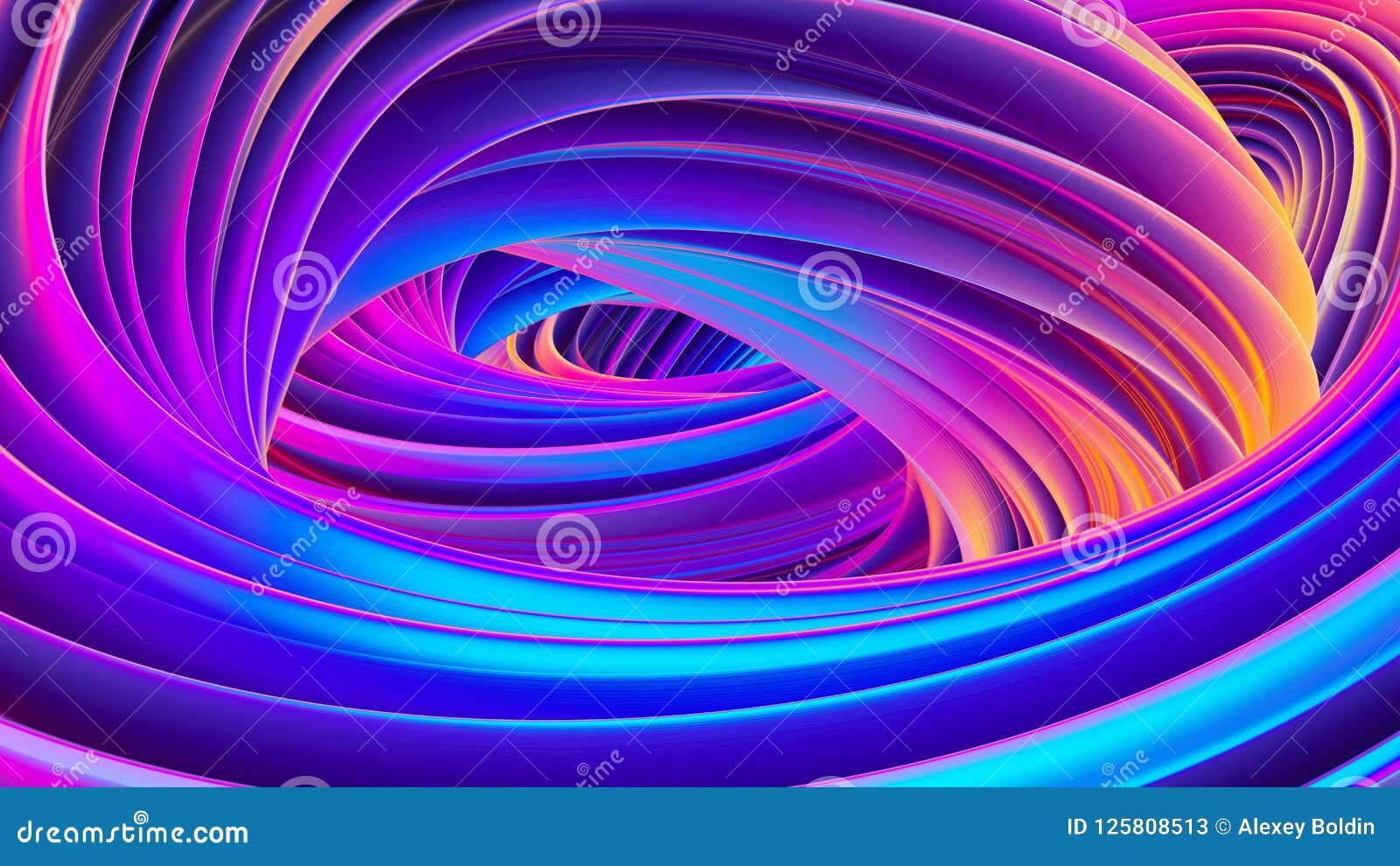 3D Twisted Liquid Shapes Abstract Background in Holographic Colors for ...