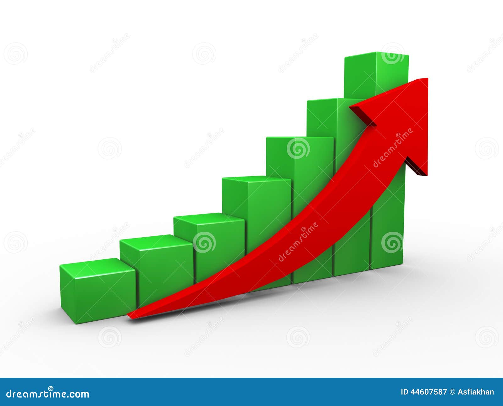 3d upward progress business chart arrow