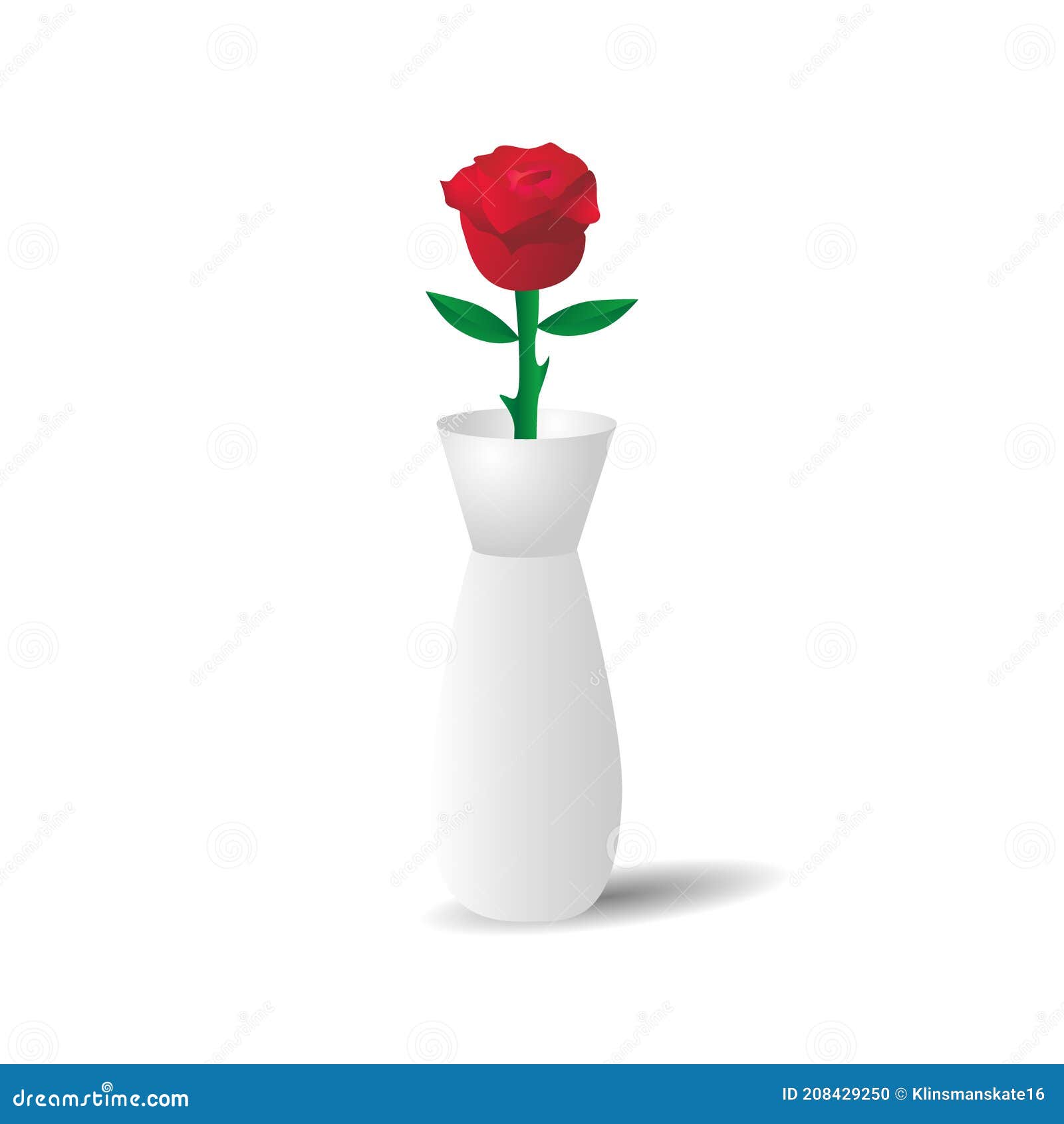 3d Vase Design with Rose Flower Design Vector Stock Illustration Illustration of realistic