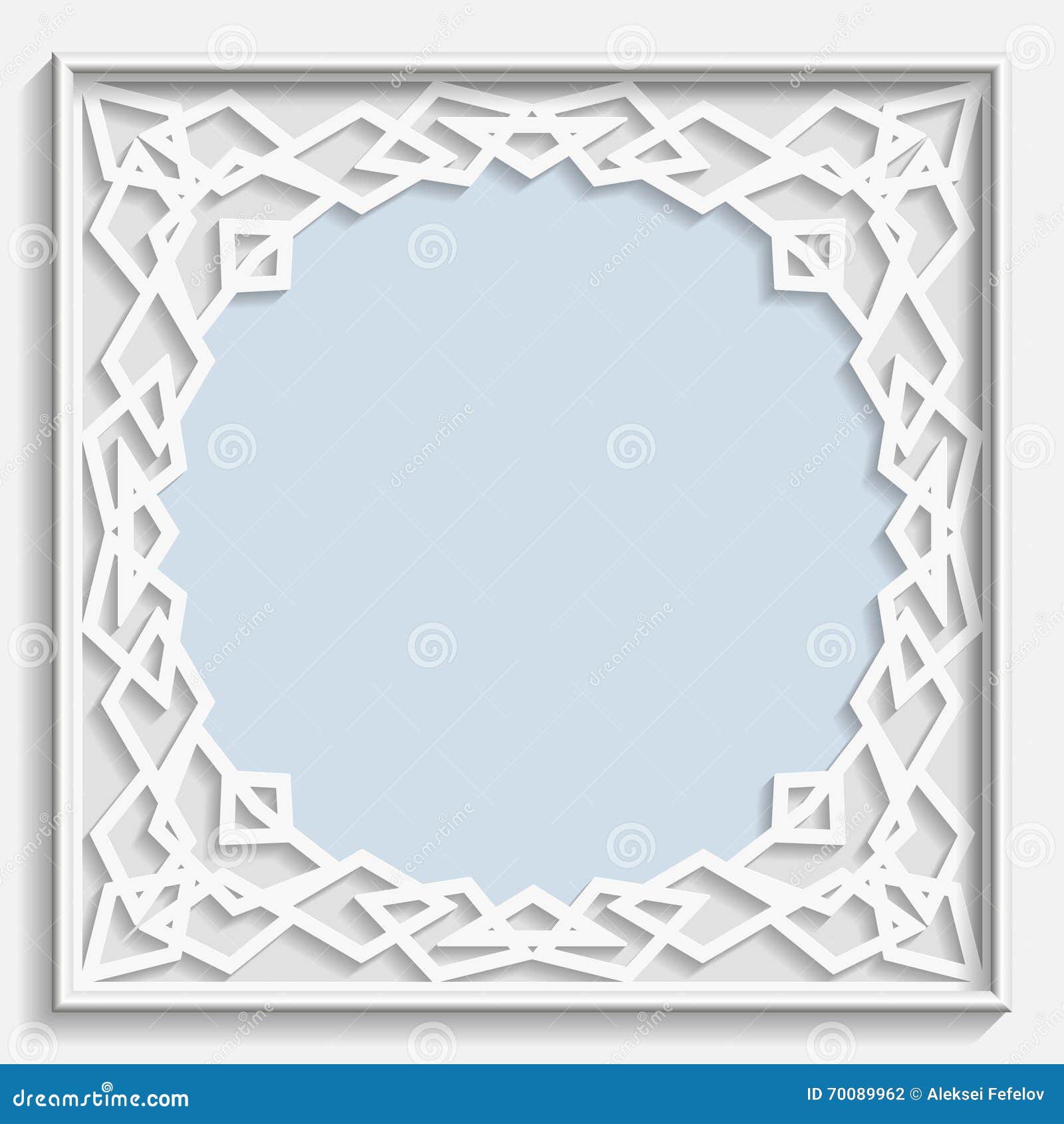 3D Vector Bas-relief Frame, Vintage Pattern, Festive Pattern, White ...