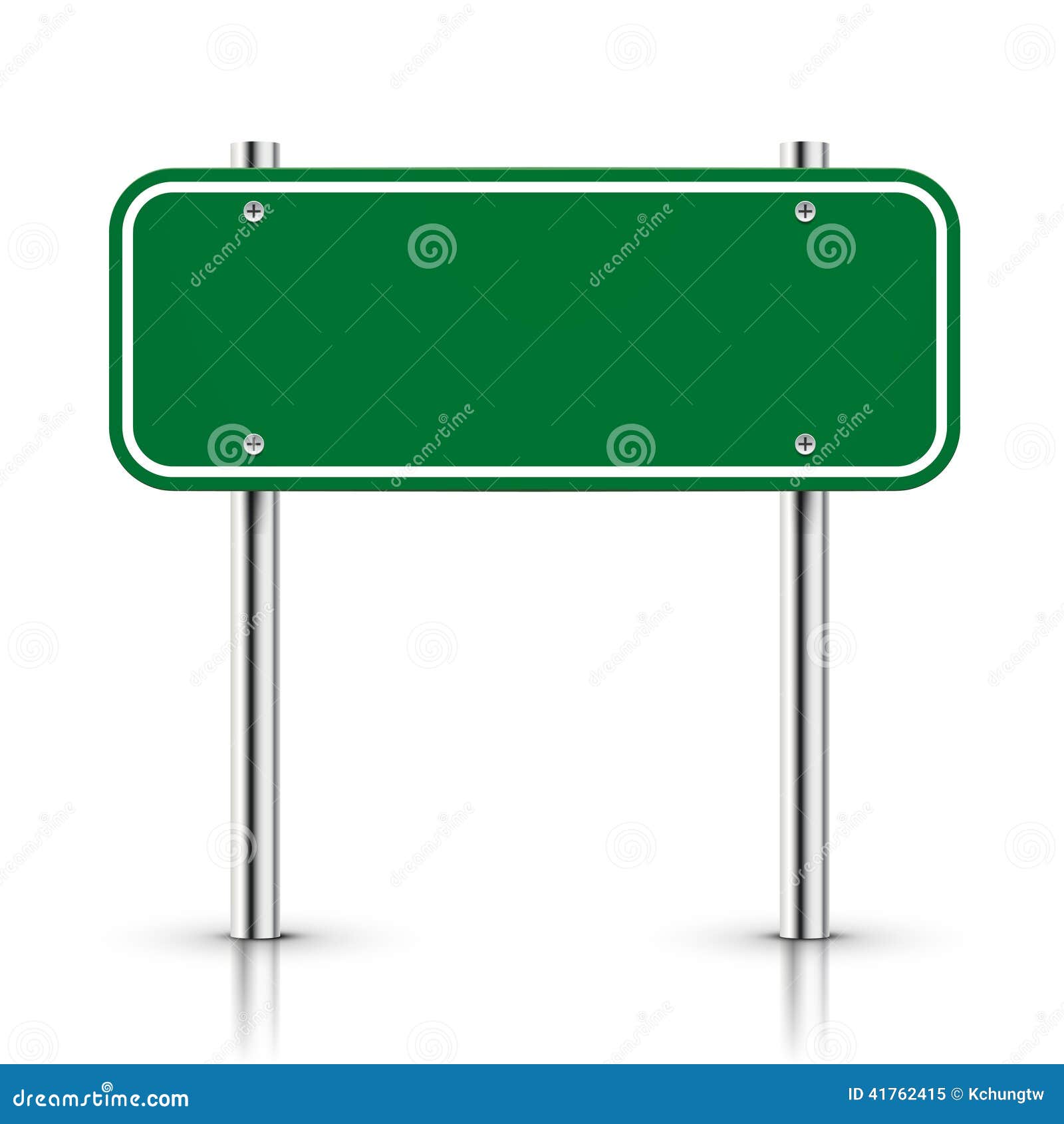 3d  blank green traffic road sign