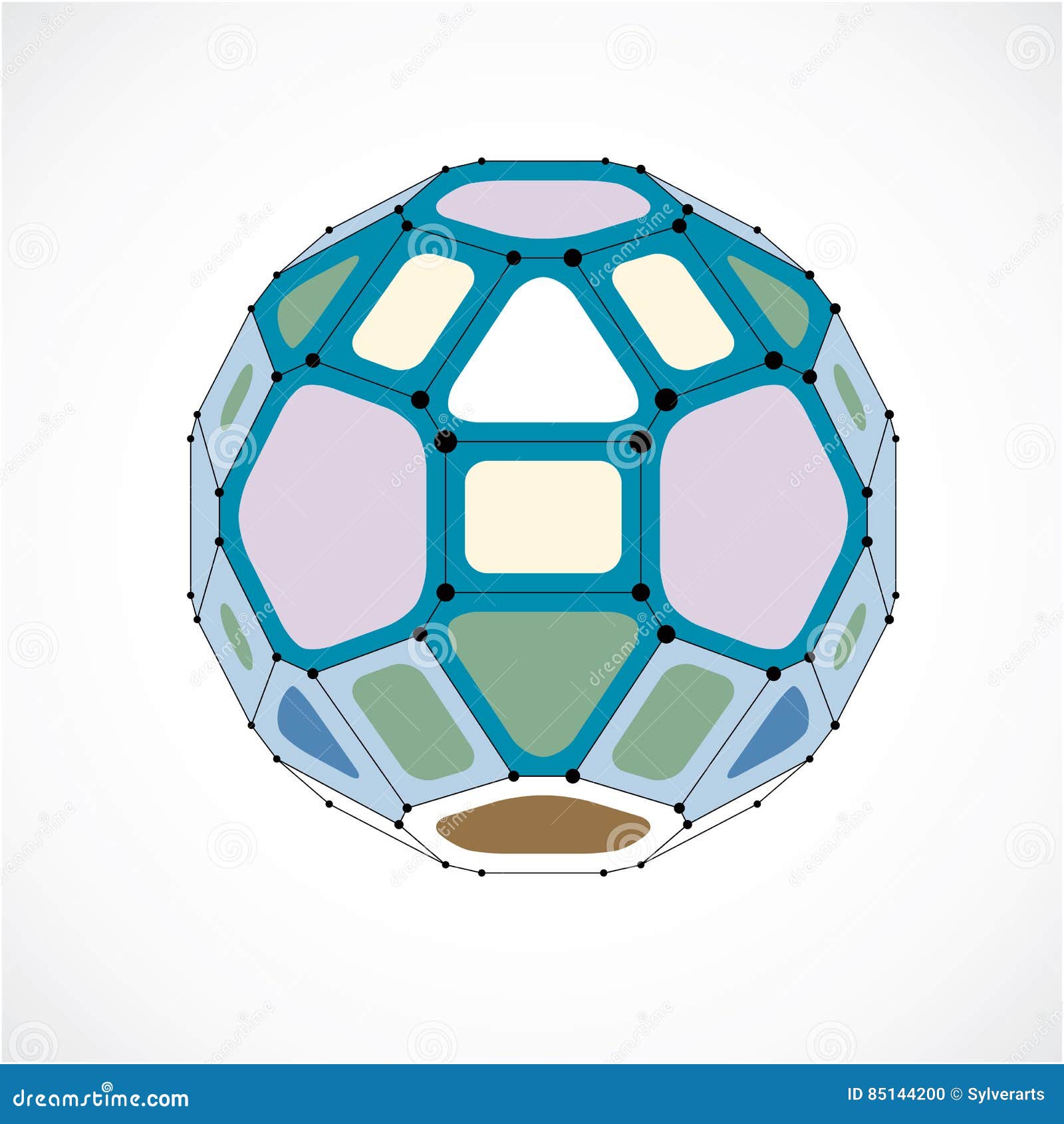 Download 3d Vector Digital Wireframe Spherical Object Made Using Facets. Stock Vector - Illustration of ...